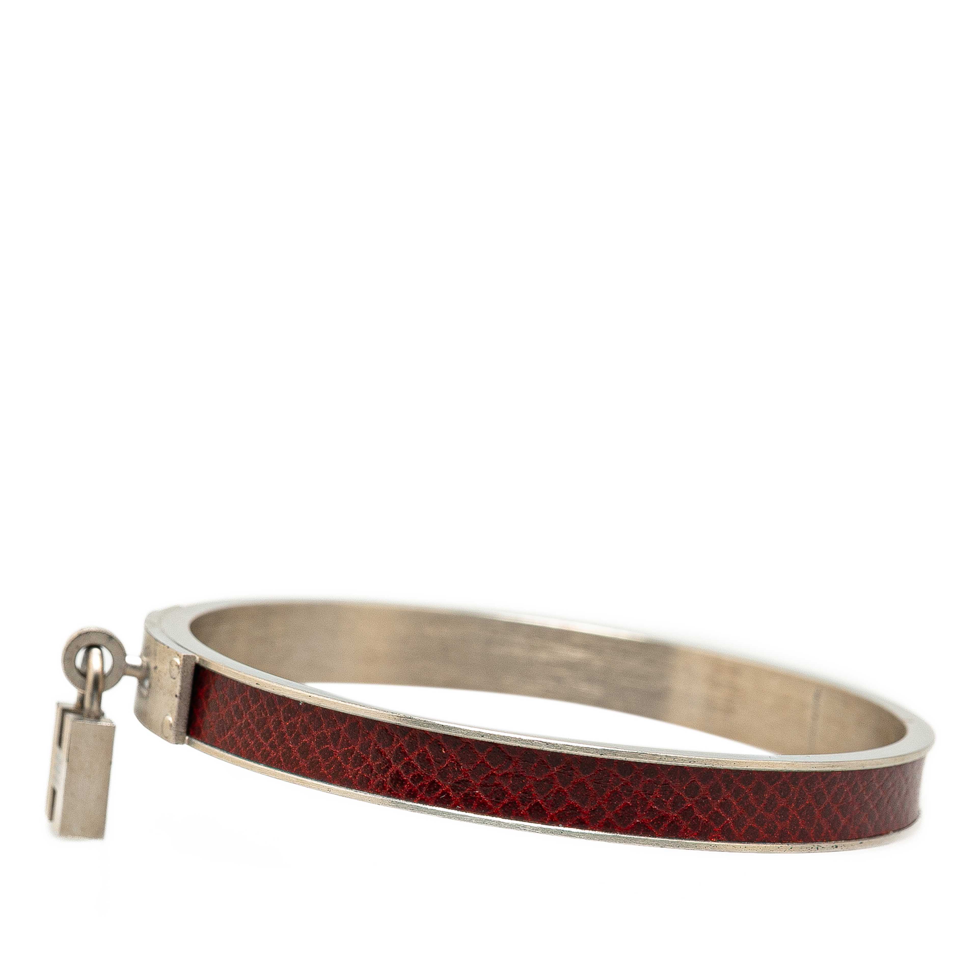 Hermès Leather Kelly Cadena Lock Bangle Bracelet