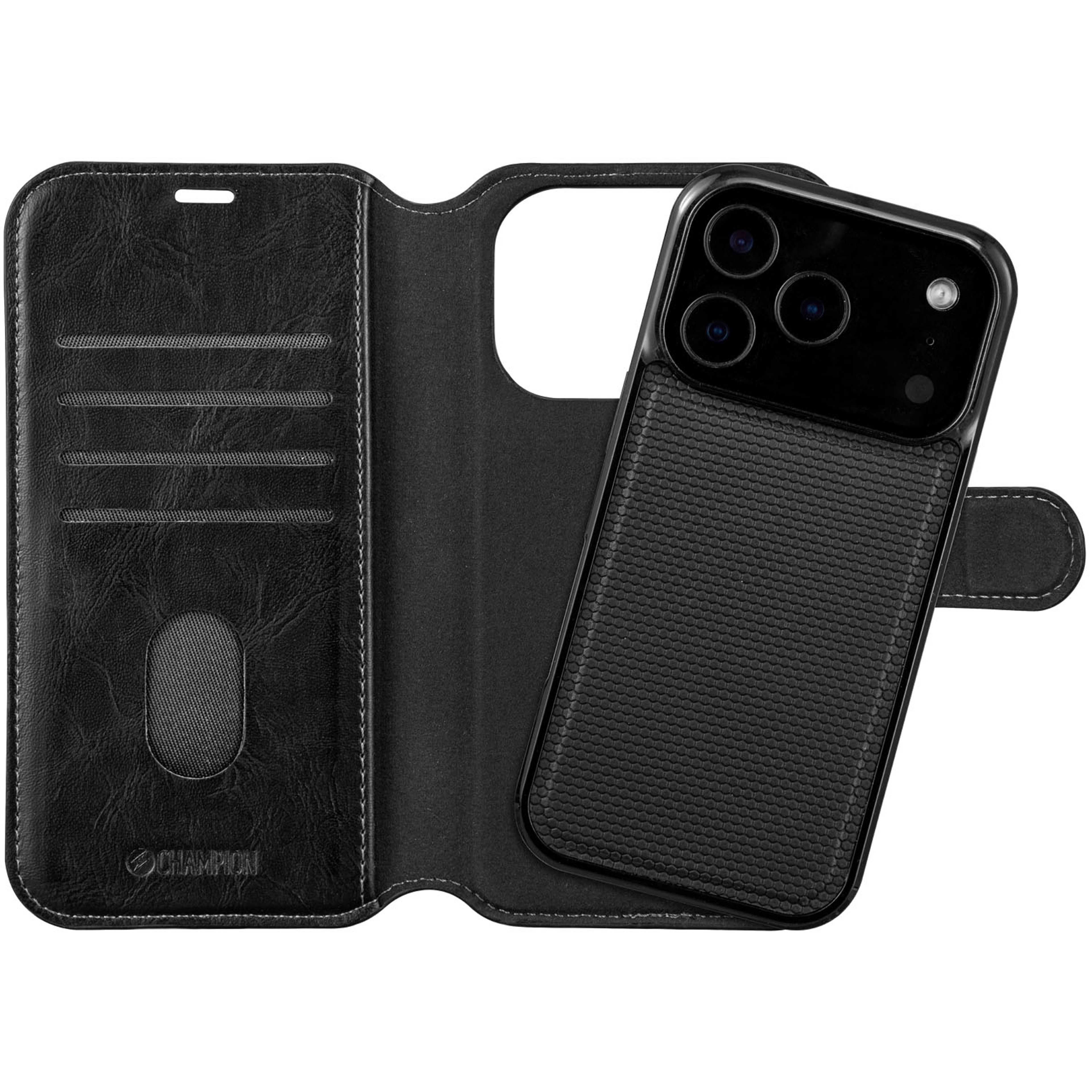 2-in-1 Slim Wallet Iphone 17 Pro, från Champion Nordic, i färgen svart. Klicka för att öppna bilden i stort format