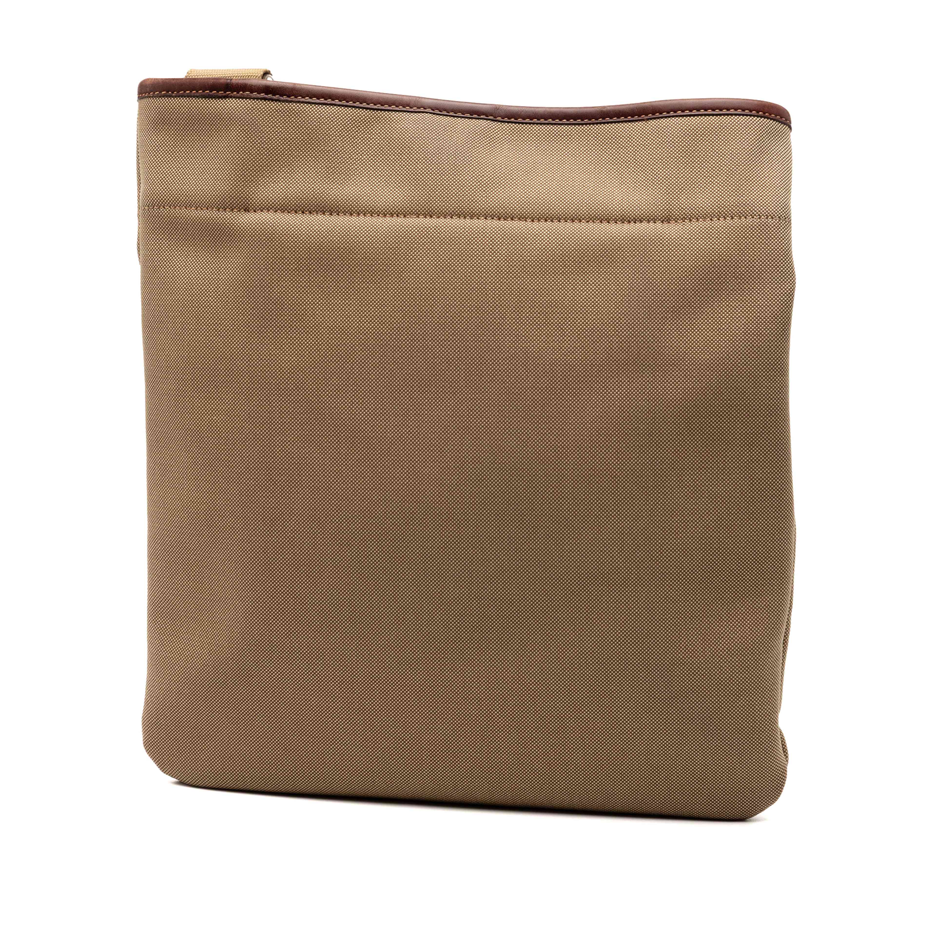 Prada Canvas Canapa Logo Crossbody, från Luxclusif, i färgen beige. Klicka för att öppna bilden i stort format