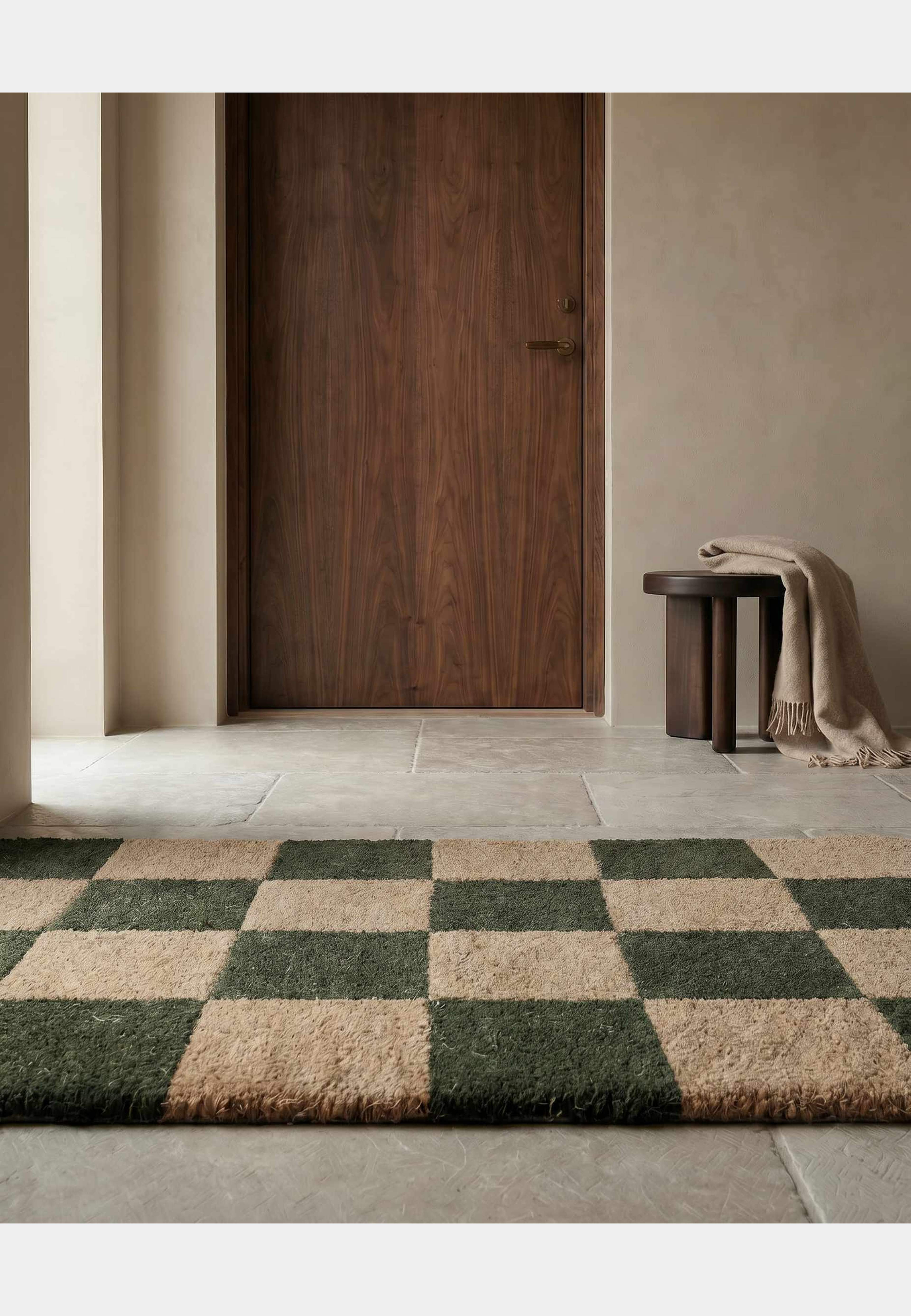 Dörrmatta Square, från Classic Collection, i färgen forest green / natural. Klicka för att öppna bilden i stort format