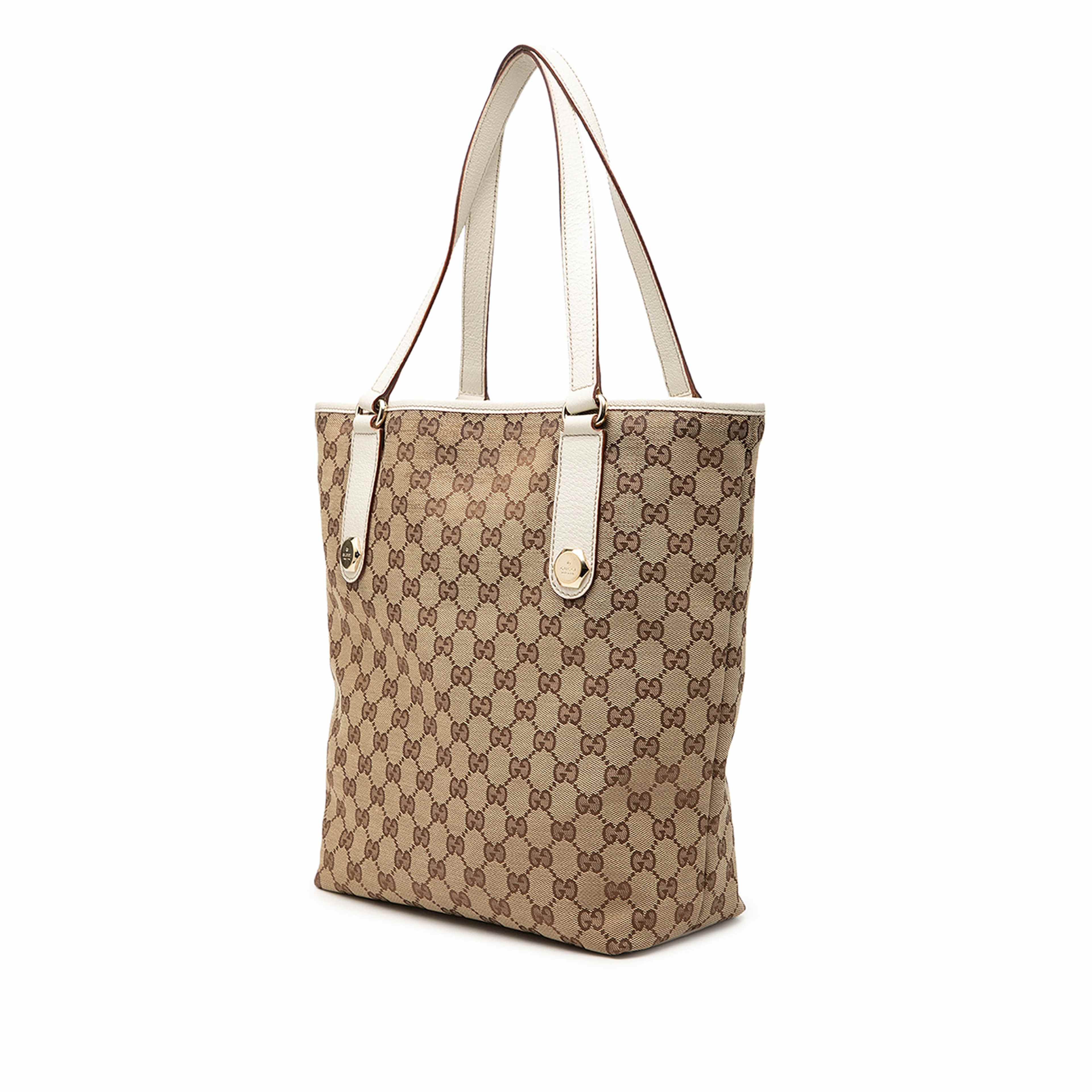 Gucci Gg Canvas Charmy Tote, från Luxclusif, i färgen beige. Klicka för att öppna bilden i stort format