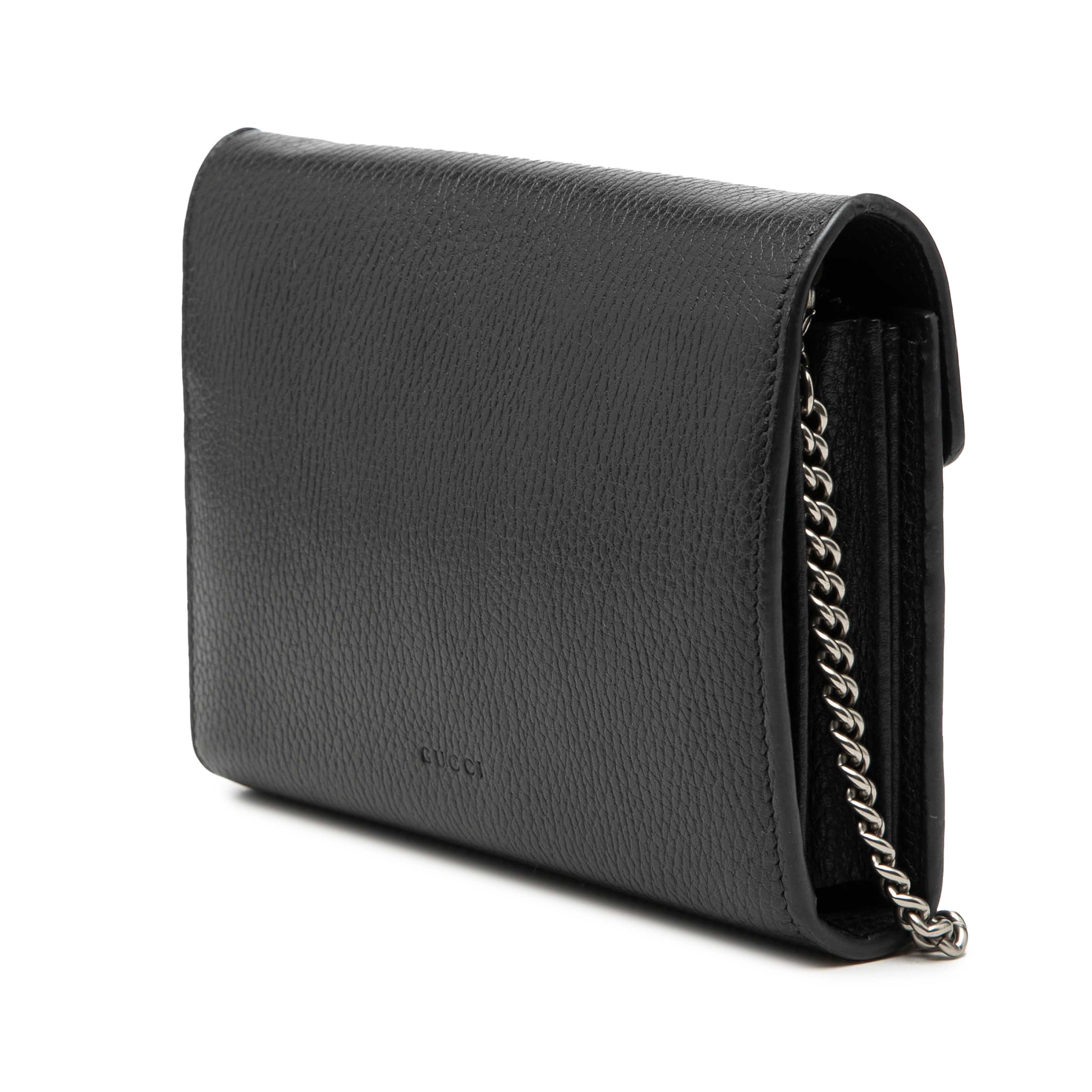 Gucci Leather Dionysus Wallet On Chain, från Luxclusif, i färgen black. Klicka för att öppna bilden i stort format