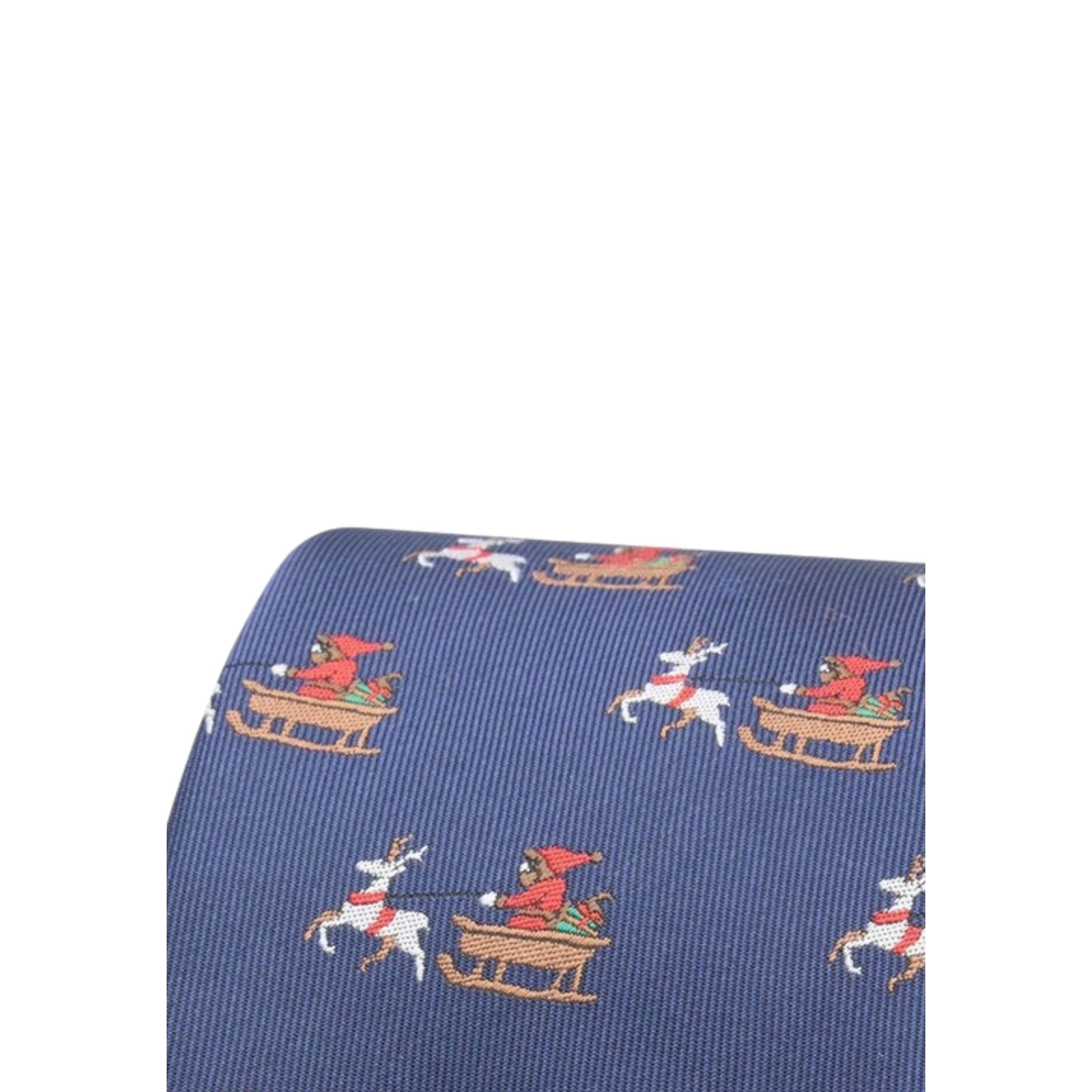 Christmas Santa In A Sleigh Tie