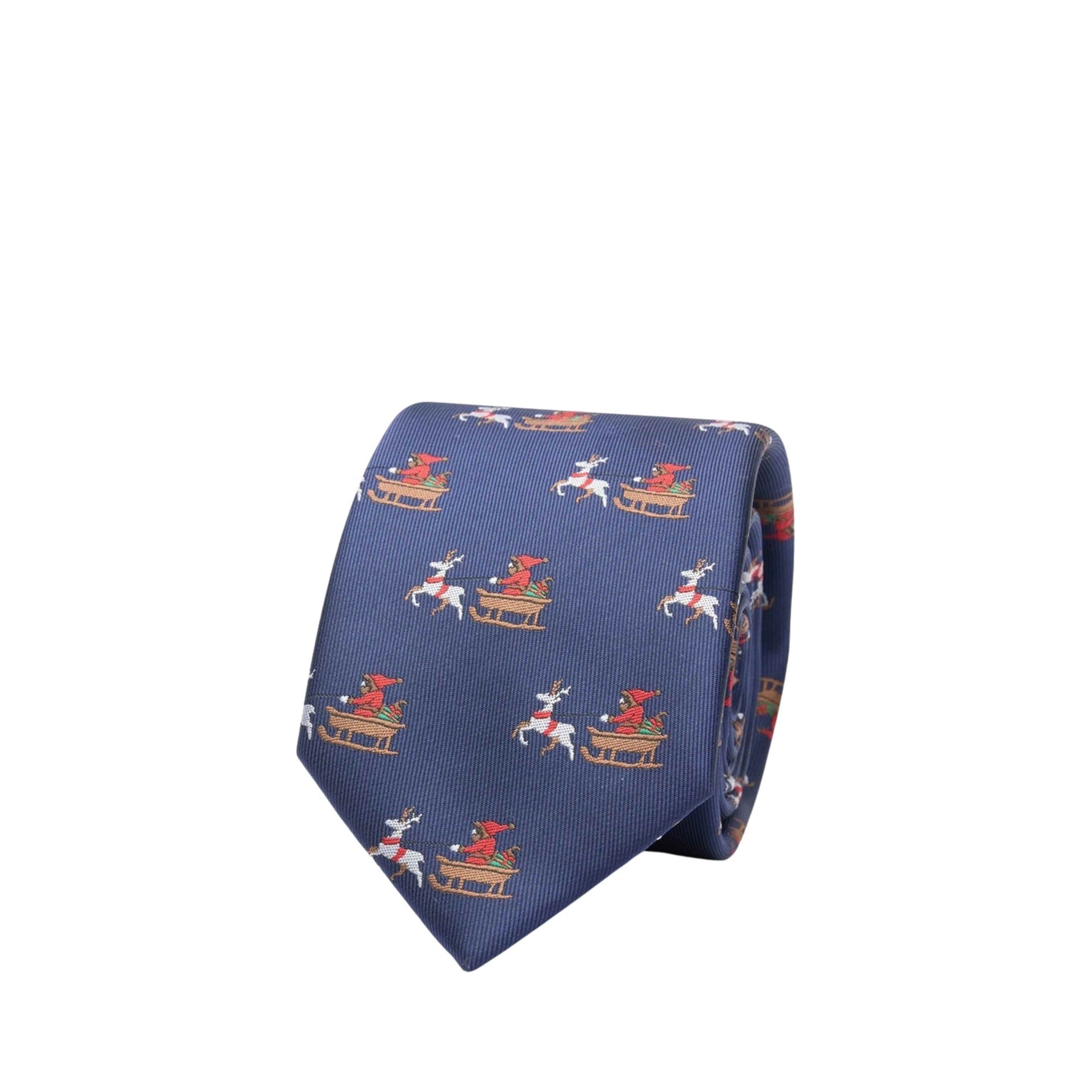 Christmas Santa In A Sleigh Tie