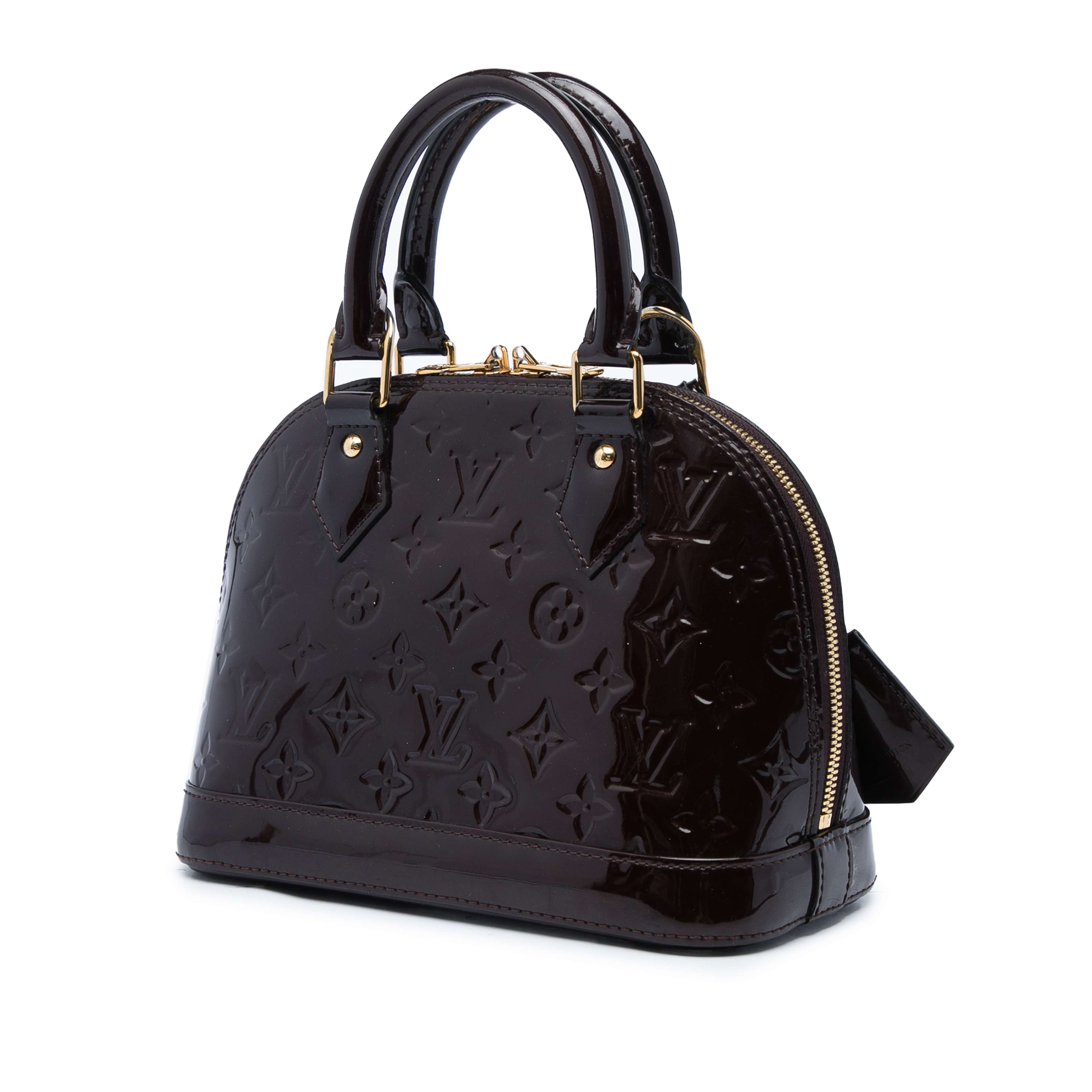 Louis Vuitton Monogram Vernis Alma Bb, från Luxclusif, i färgen purpur. Klicka för att öppna bilden i stort format