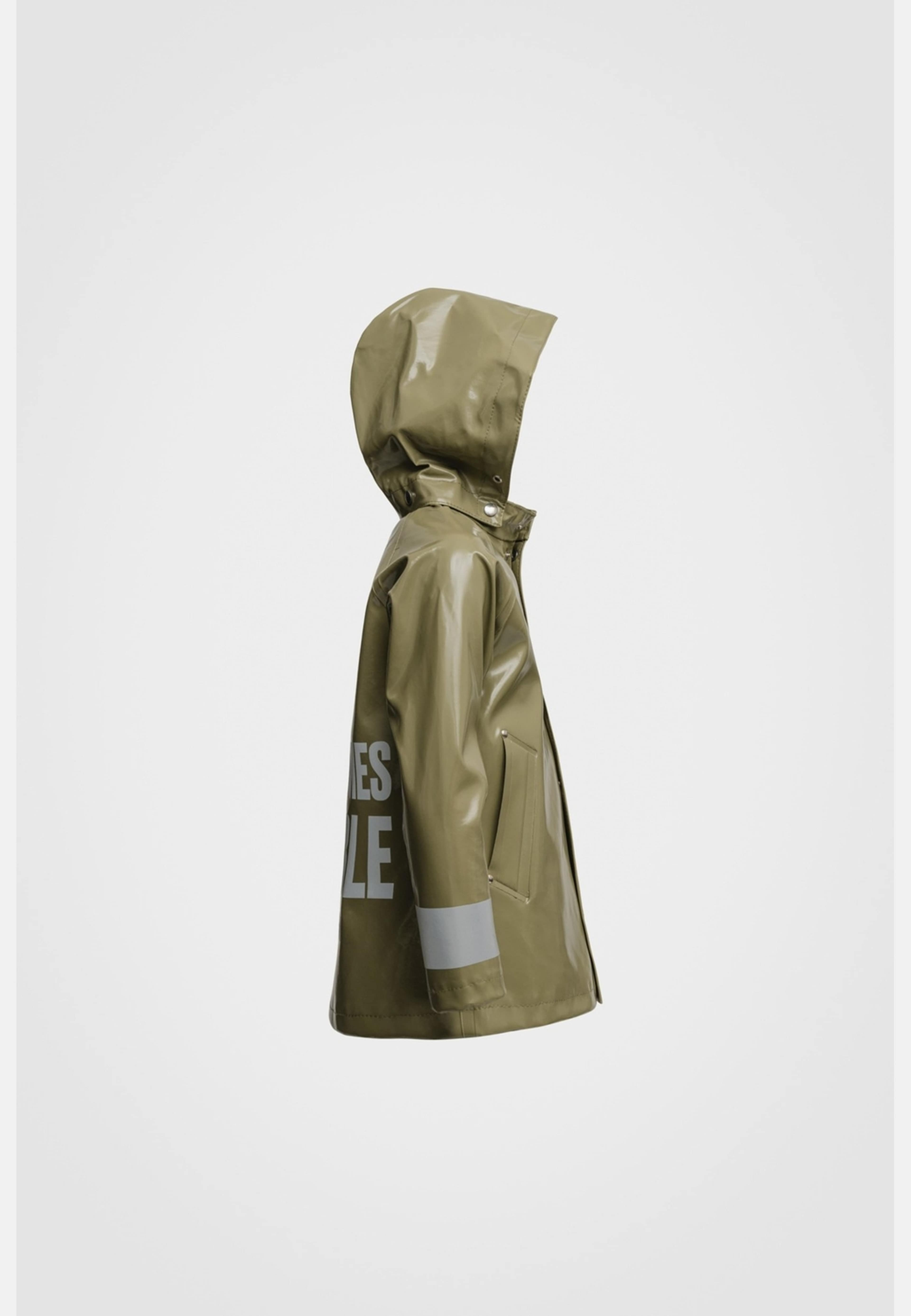 Mini Opal Kids Raincoat, från Stutterheim, i färgen aloe. Klicka för att öppna bilden i stort format