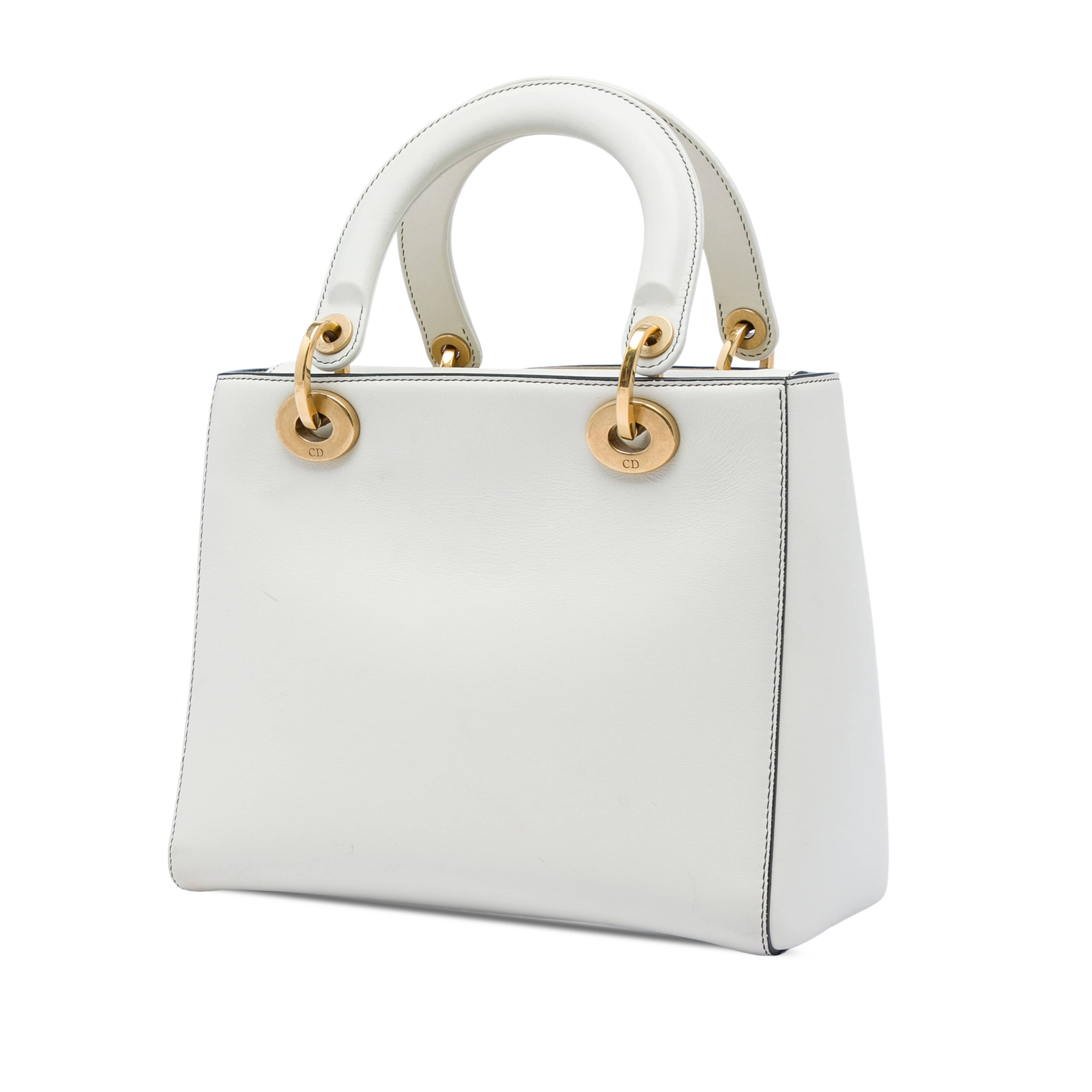 Dior Niki De Saint Phalle Medium Calfskin Vive L Amour Lady Dior, från Luxclusif, i färgen vit. Klicka för att öppna bilden i stort format