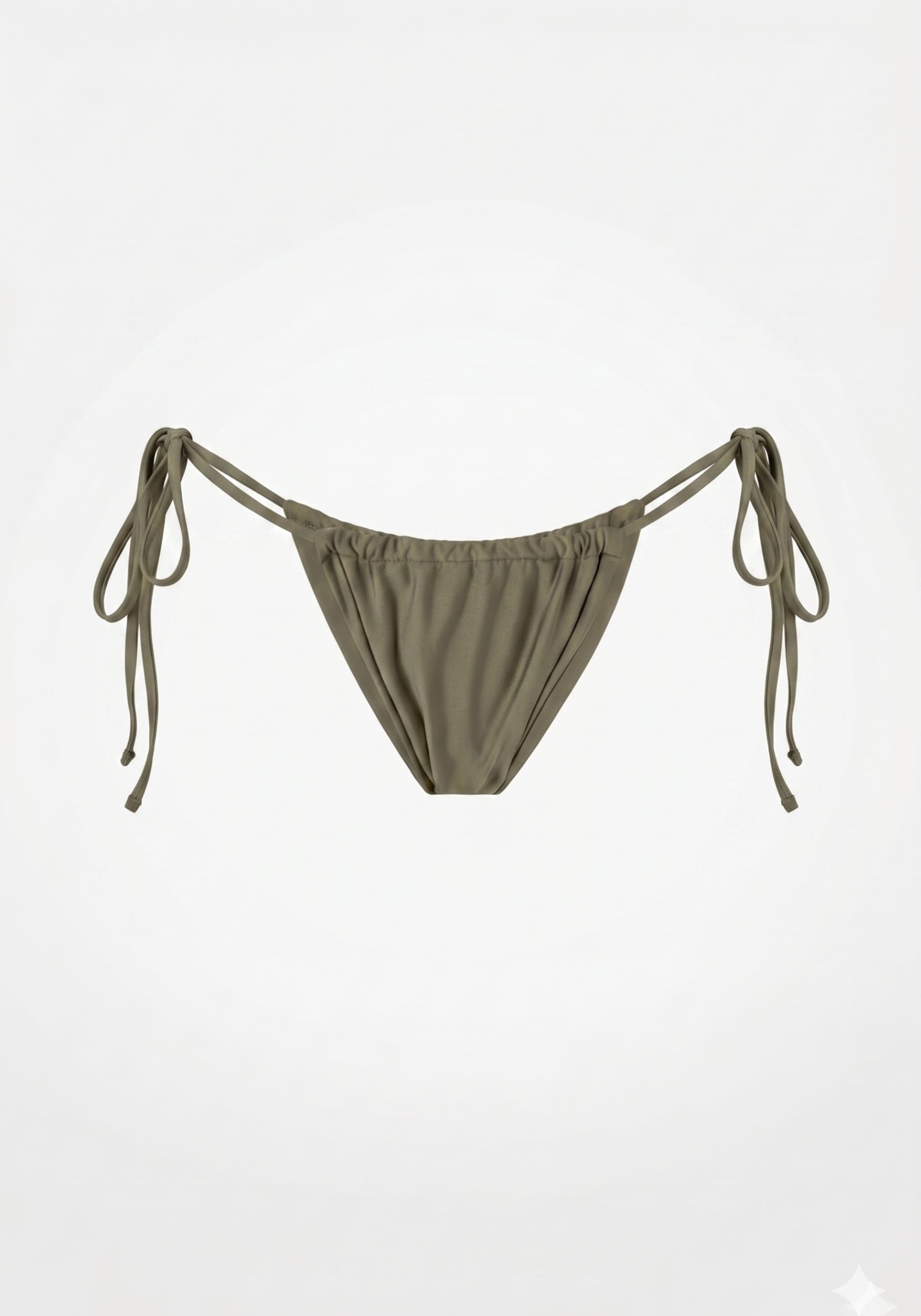 Swim Tie Bikini Bottom, från Drop of Mindfulness, i färgen satin deep green. Klicka för att öppna bilden i stort format