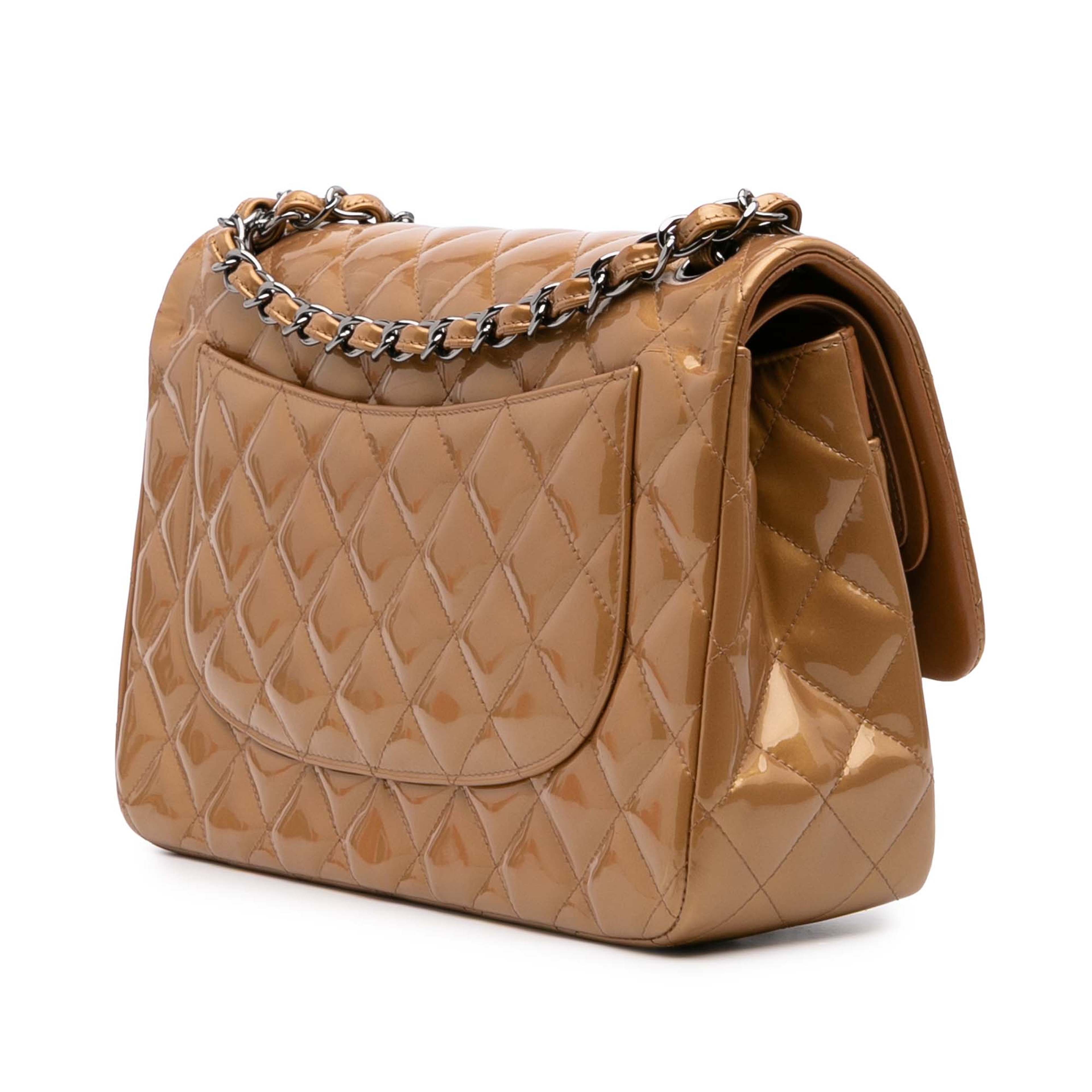 Chanel Jumbo Classic Metallic Patent Double Flap