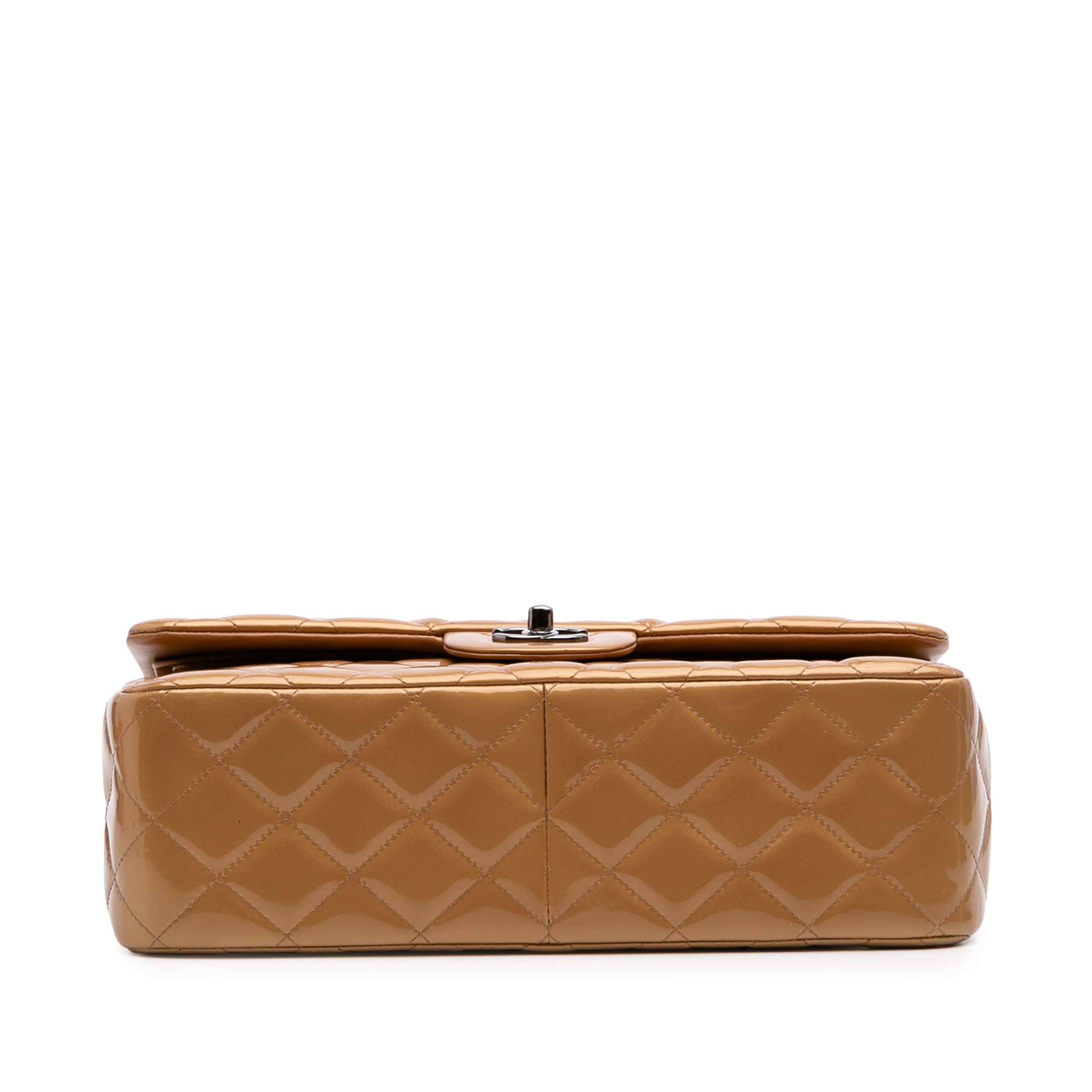 Chanel Jumbo Classic Metallic Patent Double Flap