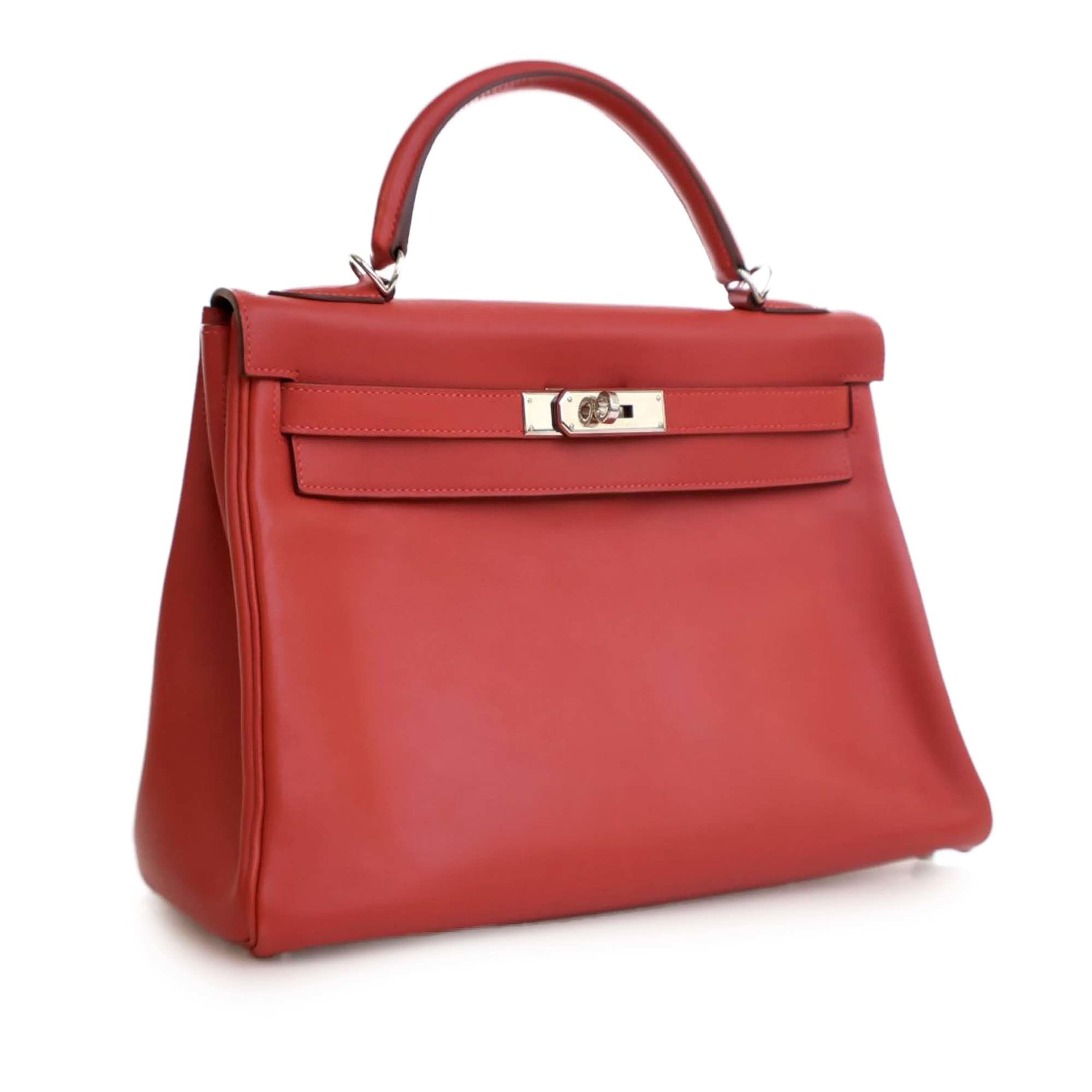 Hermès Swift Kelly Ii Retourne 32, från Luxclusif, i färgen red. Klicka för att öppna bilden i stort format
