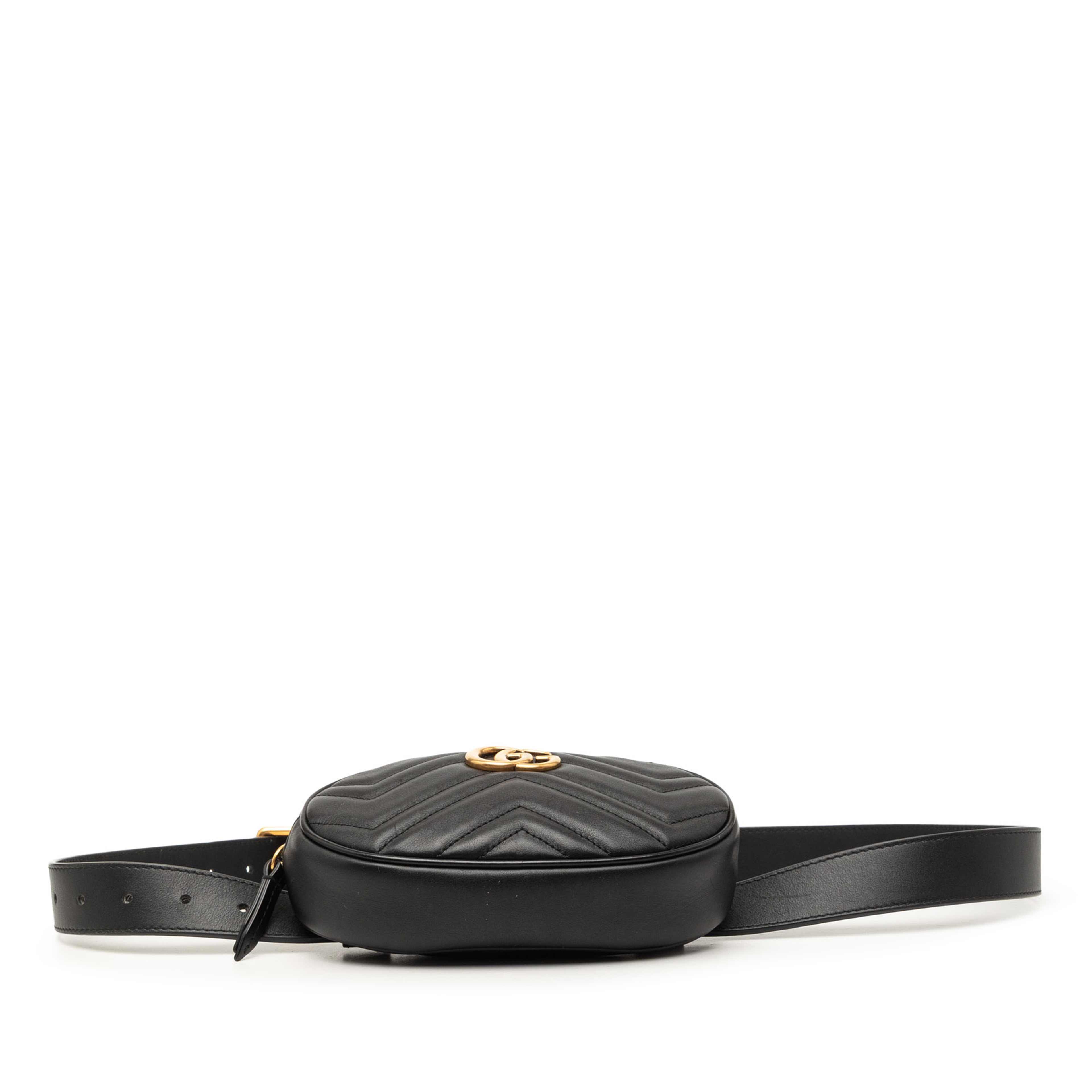 Gucci Gg Marmont Matelasse Leather Belt Bag, från Luxclusif, i färgen svart. Klicka för att öppna bilden i stort format