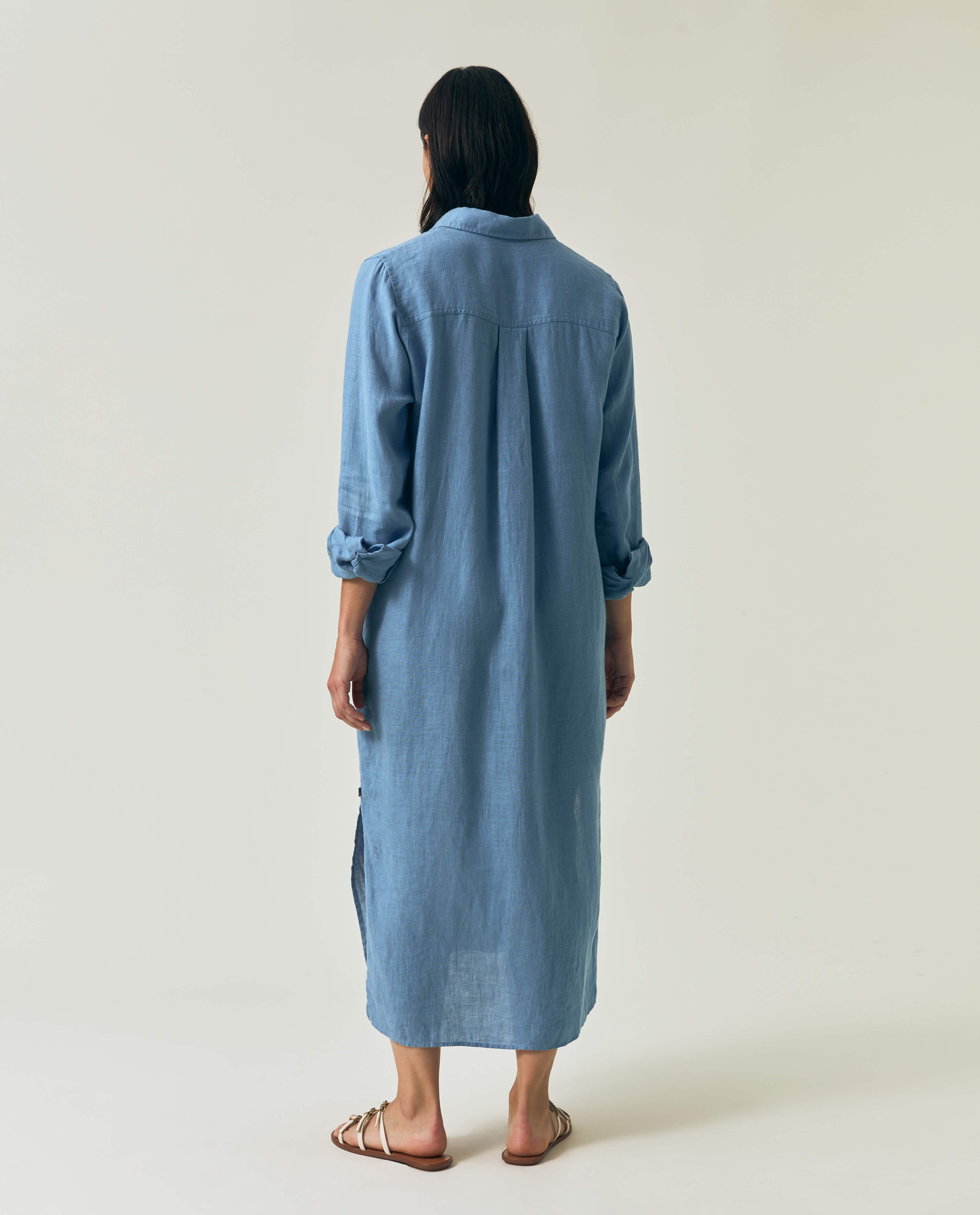 Long Linen Shirt Dress