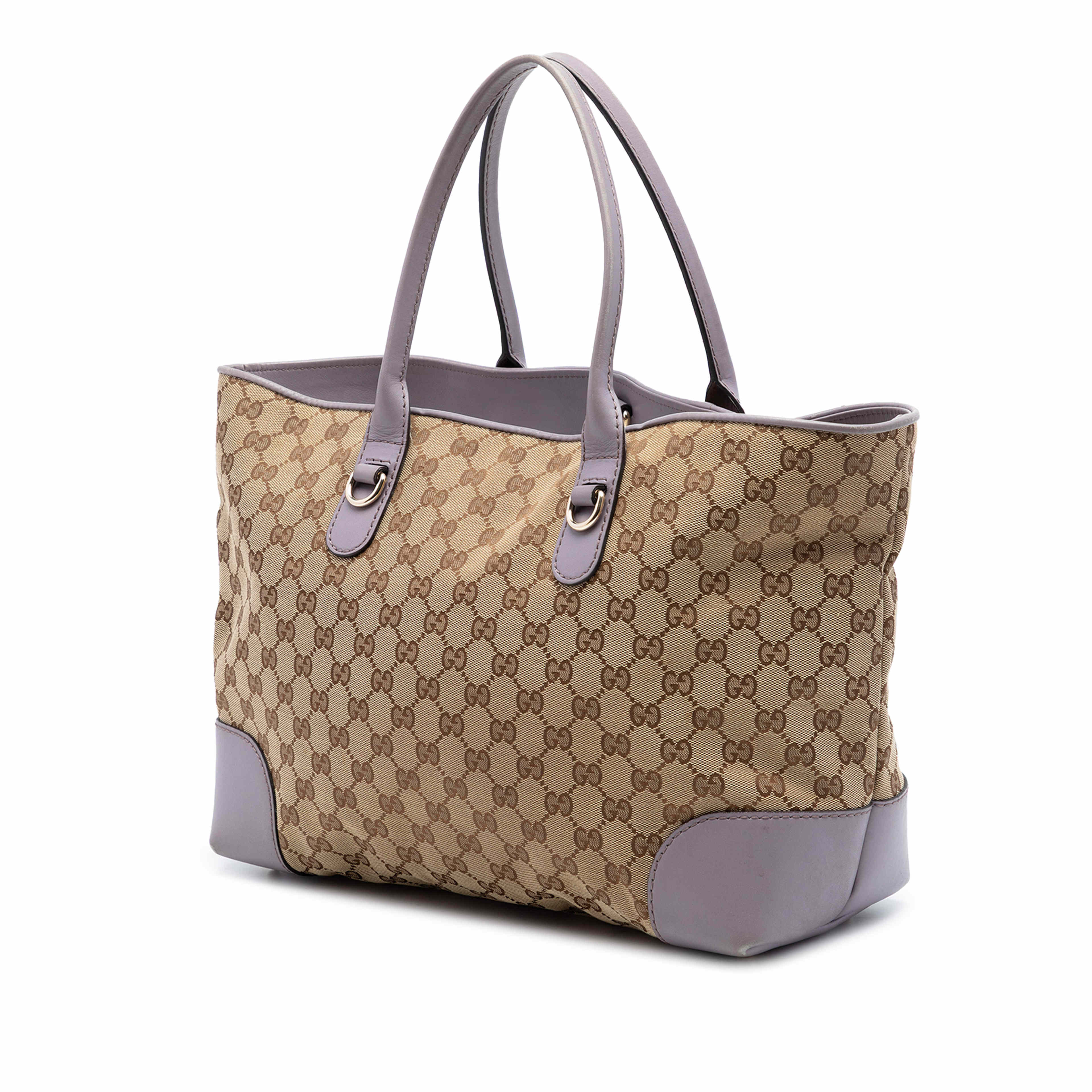 Gucci Gg Canvas Heart Bit Tote, från Luxclusif, i färgen purpur. Klicka för att öppna bilden i stort format