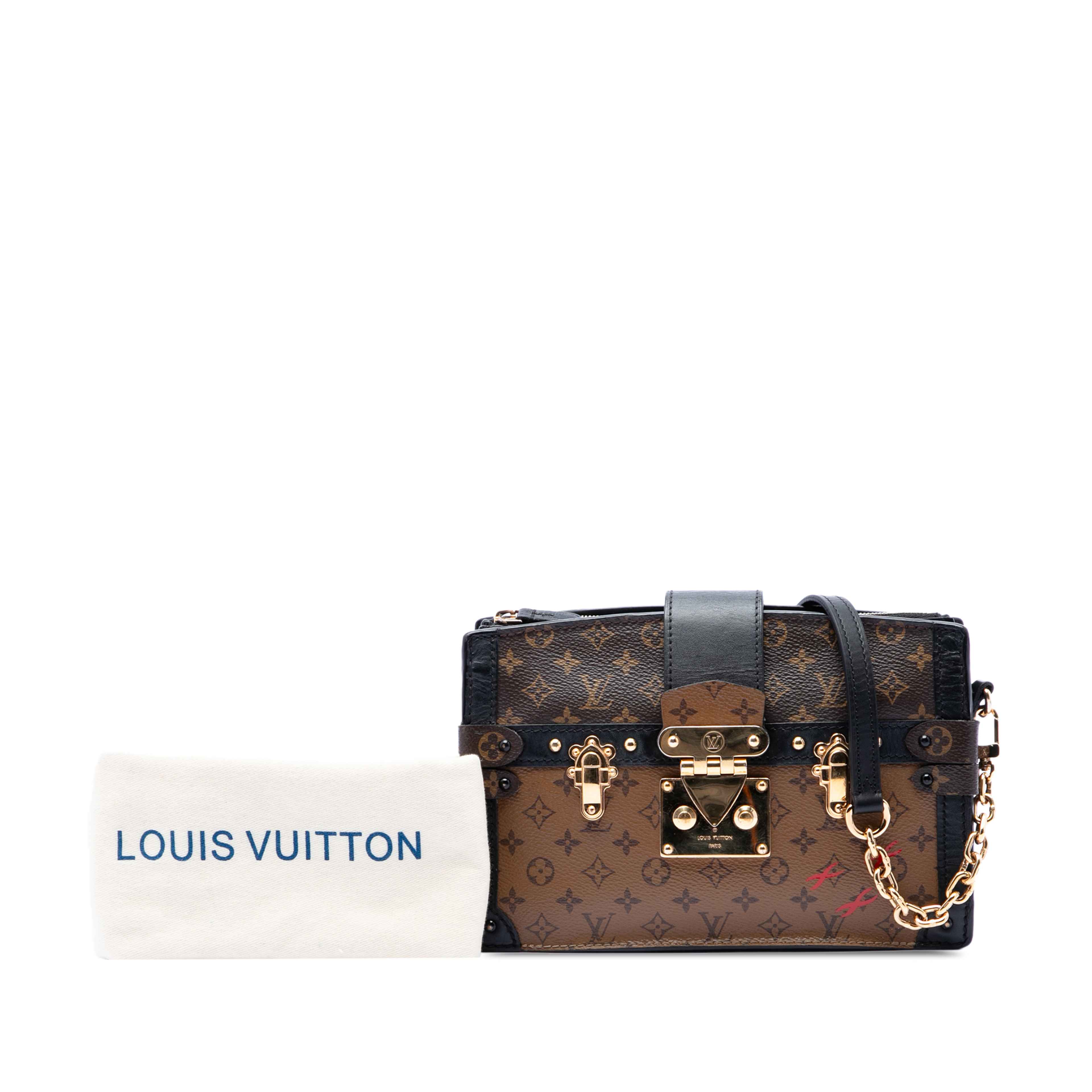 Louis Vuitton Monogram Reverse Trunk Clutch, från Luxclusif, i färgen brun. Klicka för att öppna bilden i stort format