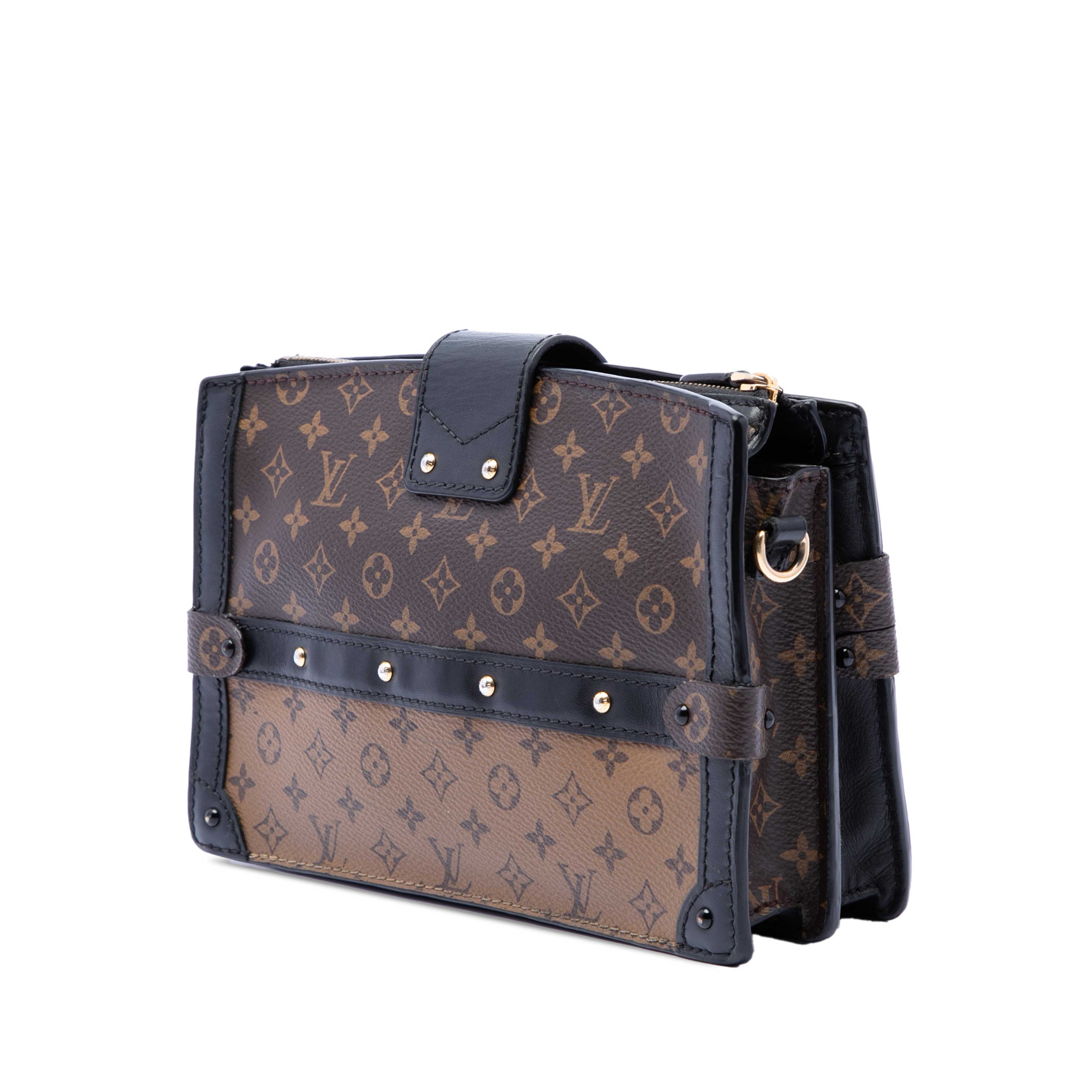 Louis Vuitton Monogram Reverse Trunk Clutch, från Luxclusif, i färgen brun. Klicka för att öppna bilden i stort format
