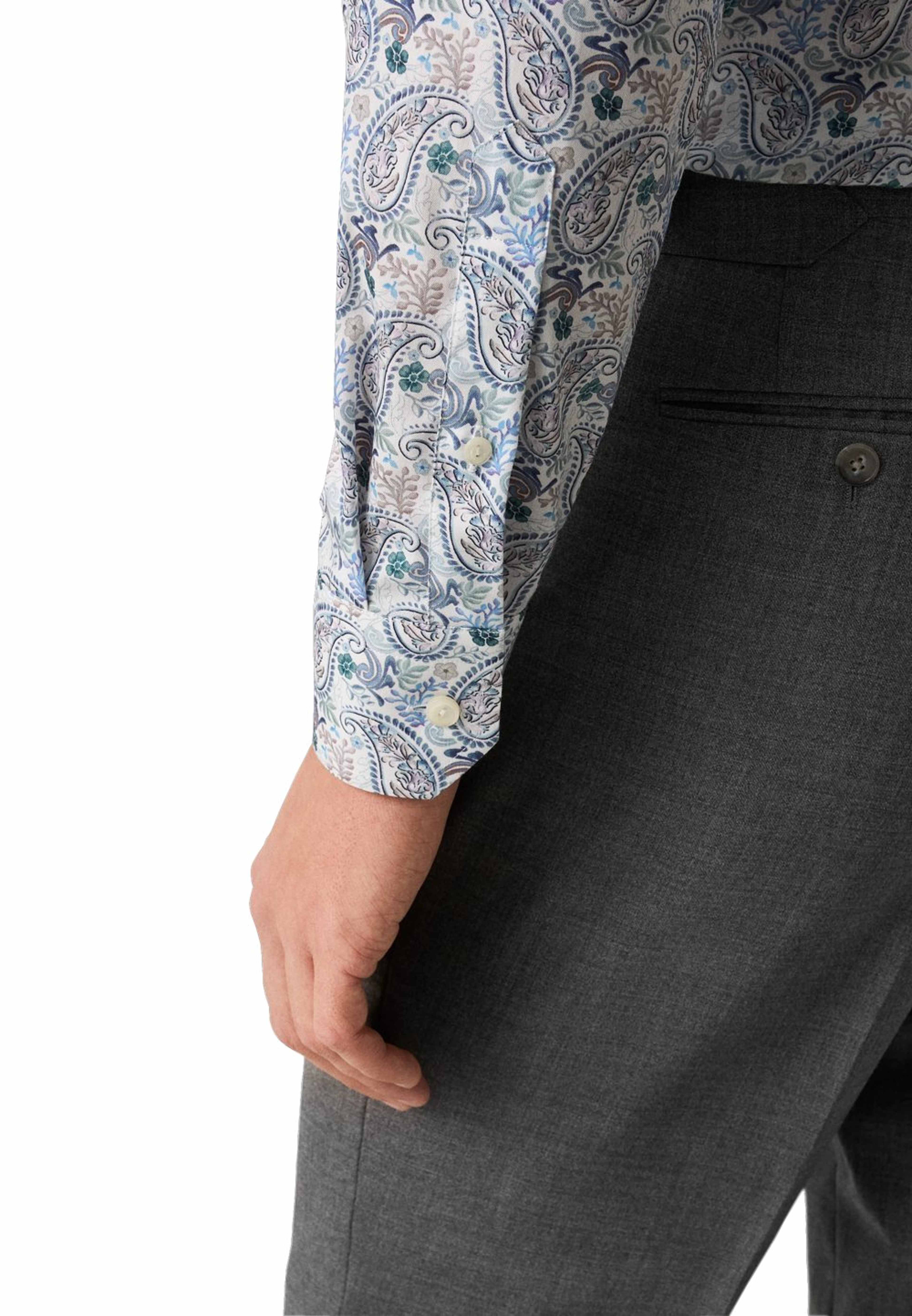 Skjorta I Bomull Och Tencel™ Lyocell Med Motiv Contemporary Fit, från Eton, i färgen mid blue. Klicka för att öppna bilden i stort format