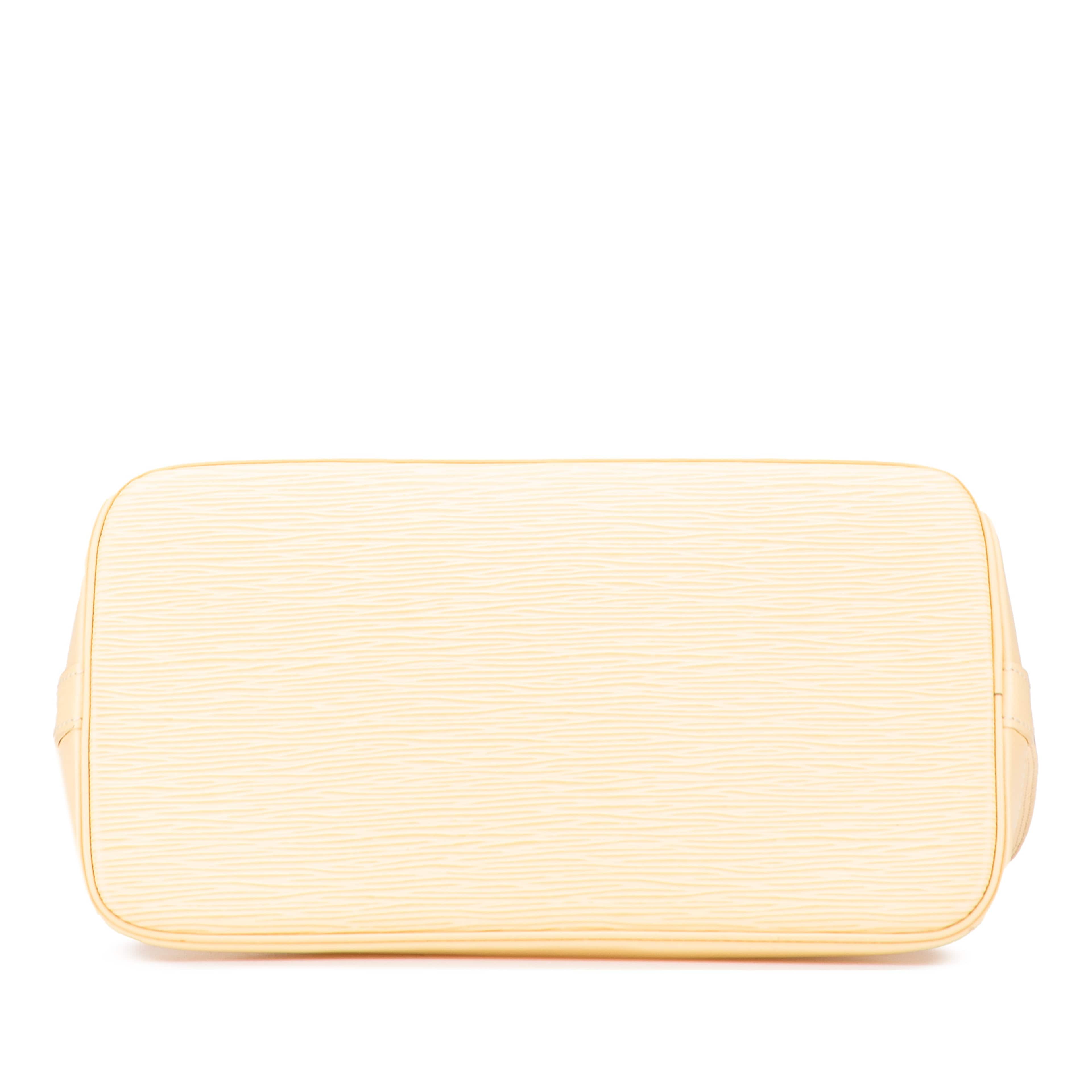 Louis Vuitton Epi Alma Pm, från Luxclusif, i färgen beige. Klicka för att öppna bilden i stort format