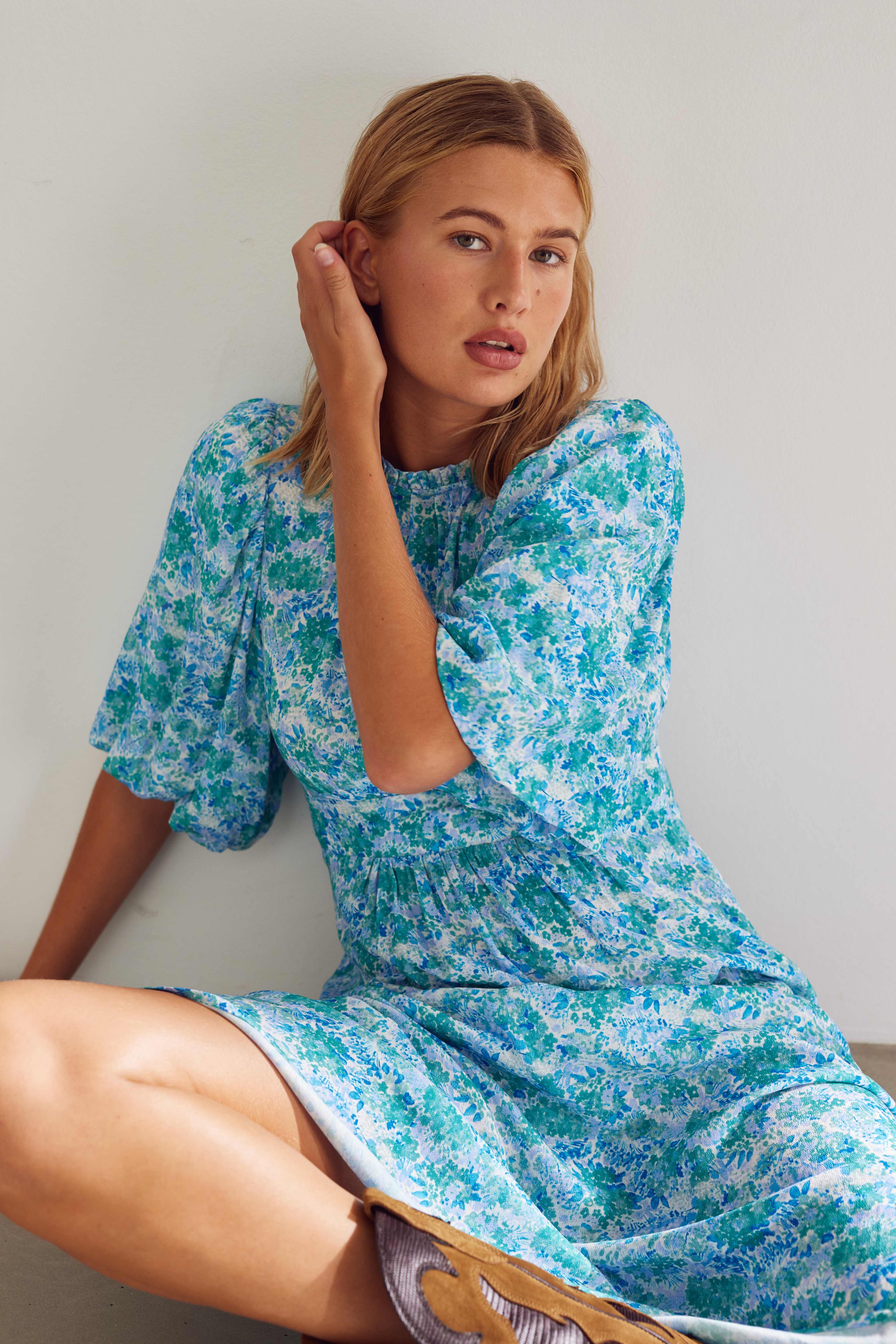 Ruth Dress - Cindy Blue Print