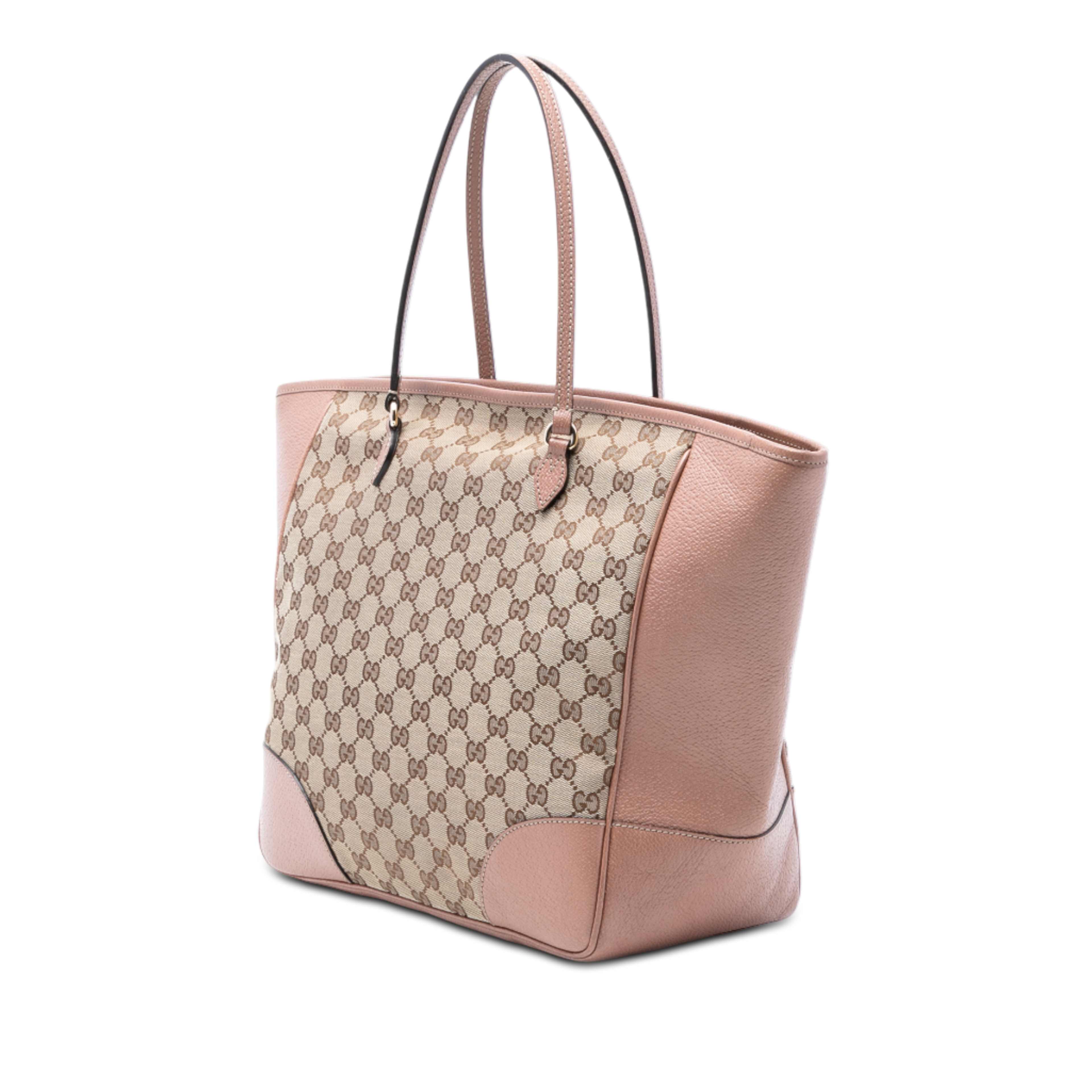 Gucci Gg Canvas And Leather Bree Tote, från Luxclusif, i färgen beige. Klicka för att öppna bilden i stort format