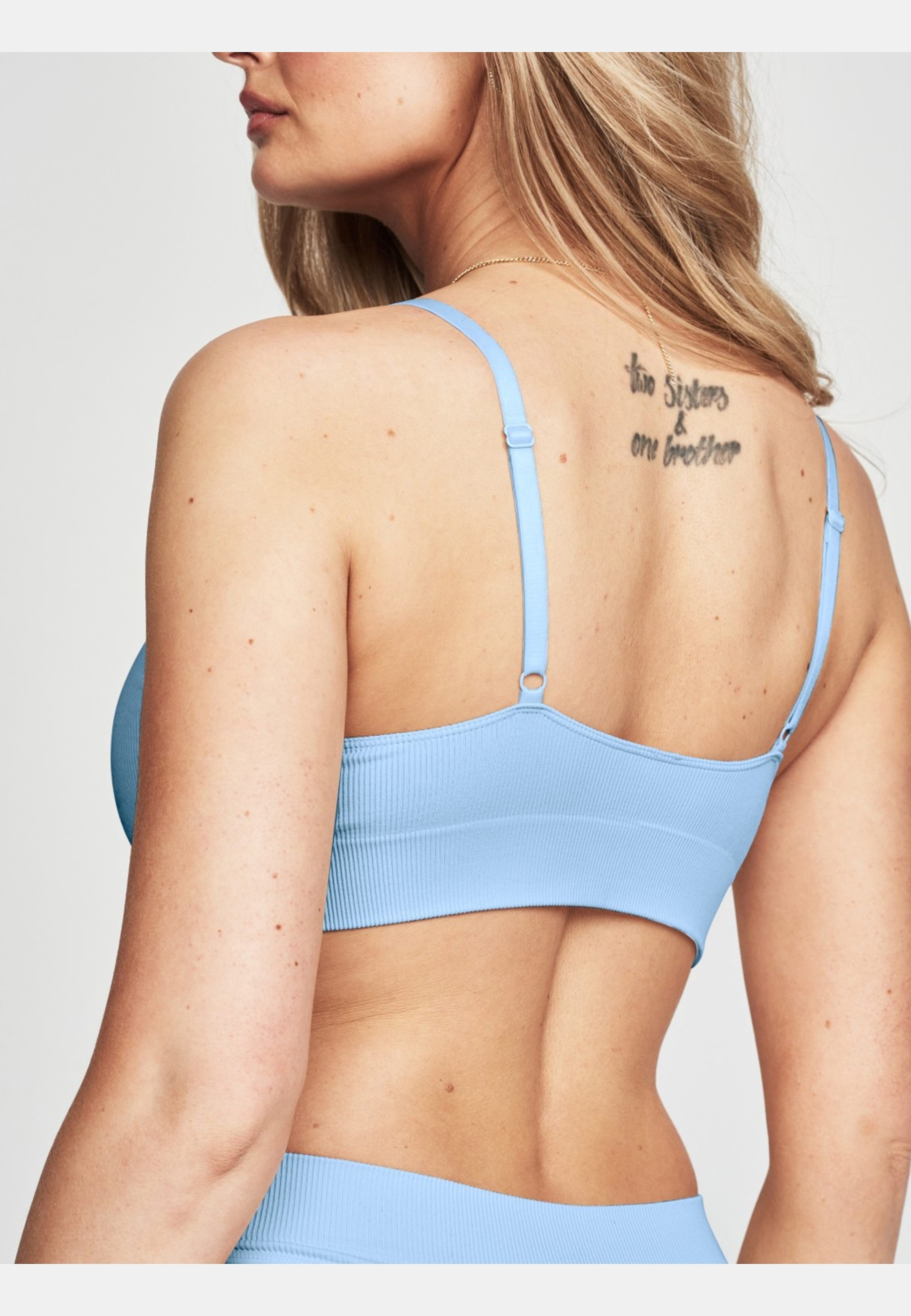 Women's Ribbed Bra, från Frank Dandy, i färgen bluebell. Klicka för att öppna bilden i stort format