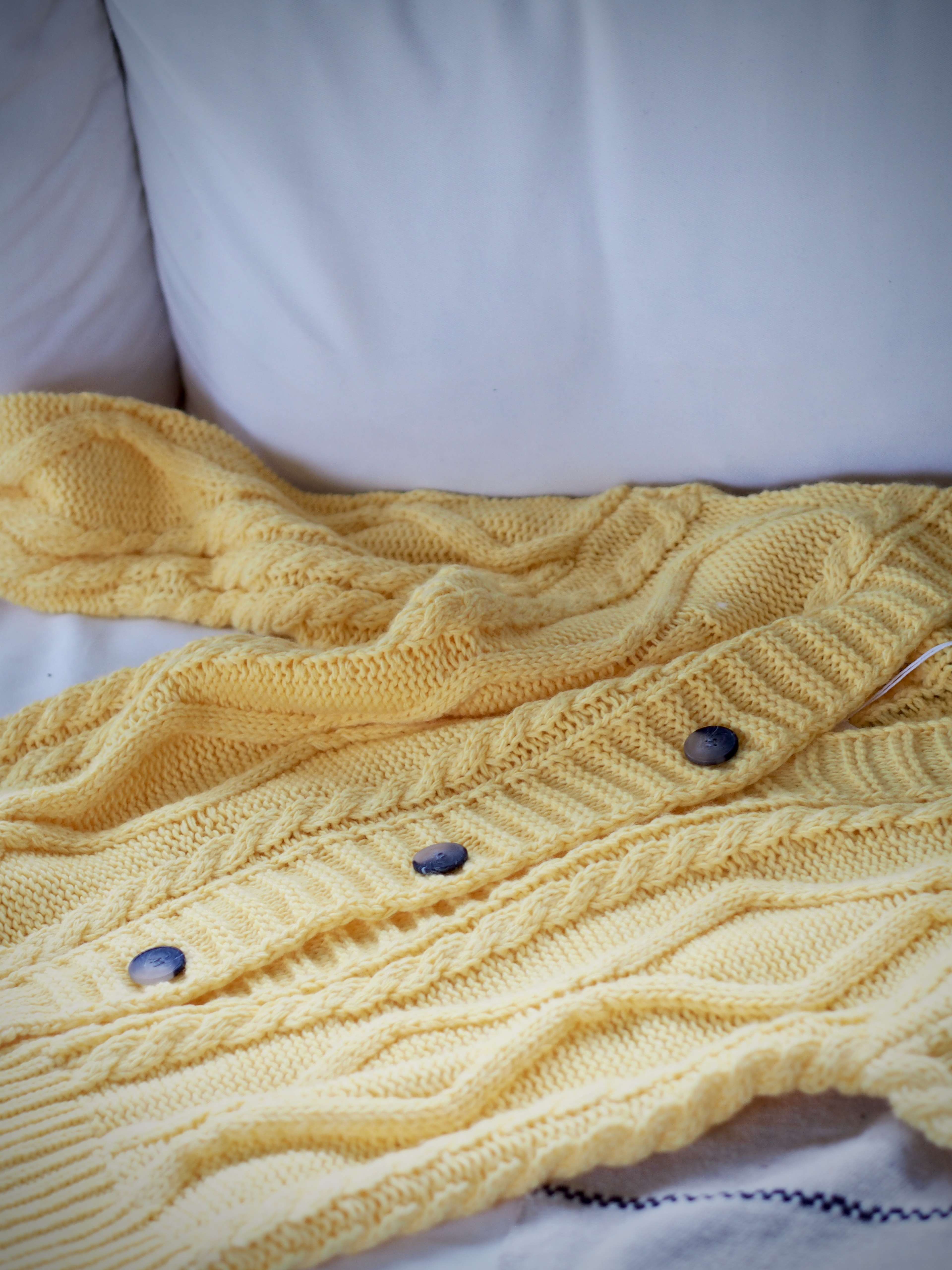 Carla, Long Cardigan Knit - Sun Yellow
