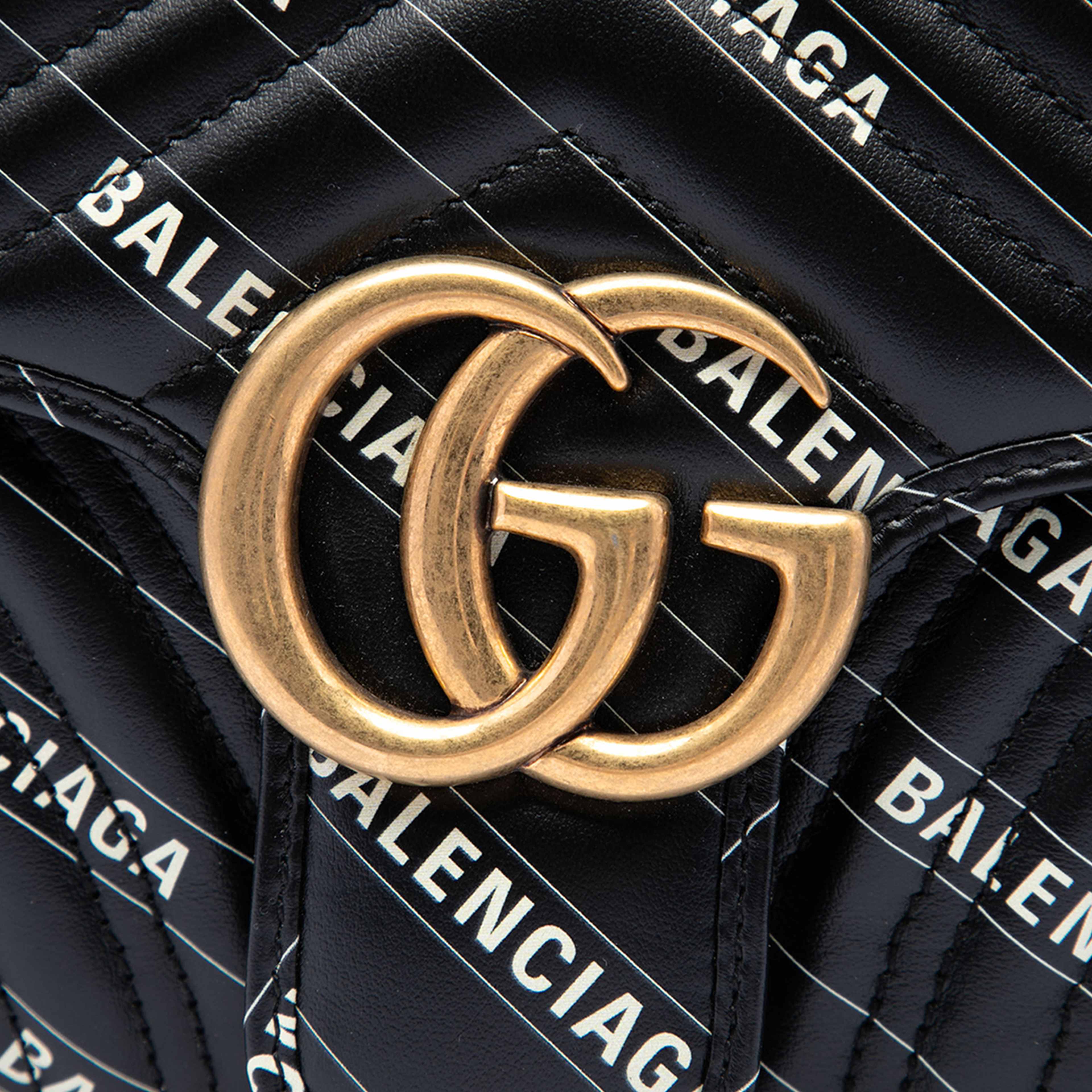 Gucci Balenciaga The Hacker Project Medium Gg Marmont Matelasse Leather Shoulder Bag, från Luxclusif, i färgen svart. Klicka för att öppna bilden i stort format