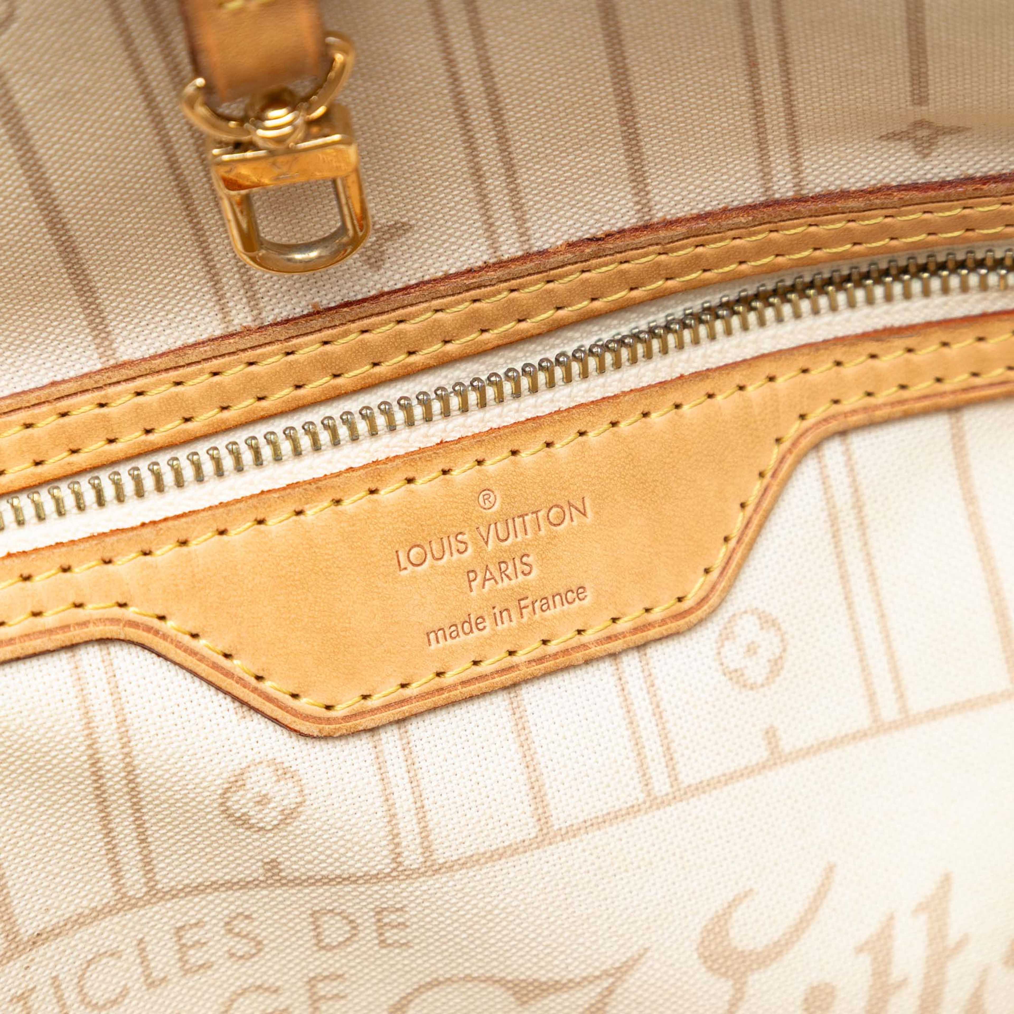 Louis Vuitton Damier Azur Neverfull Mm, från Luxclusif, i färgen white. Klicka för att öppna bilden i stort format