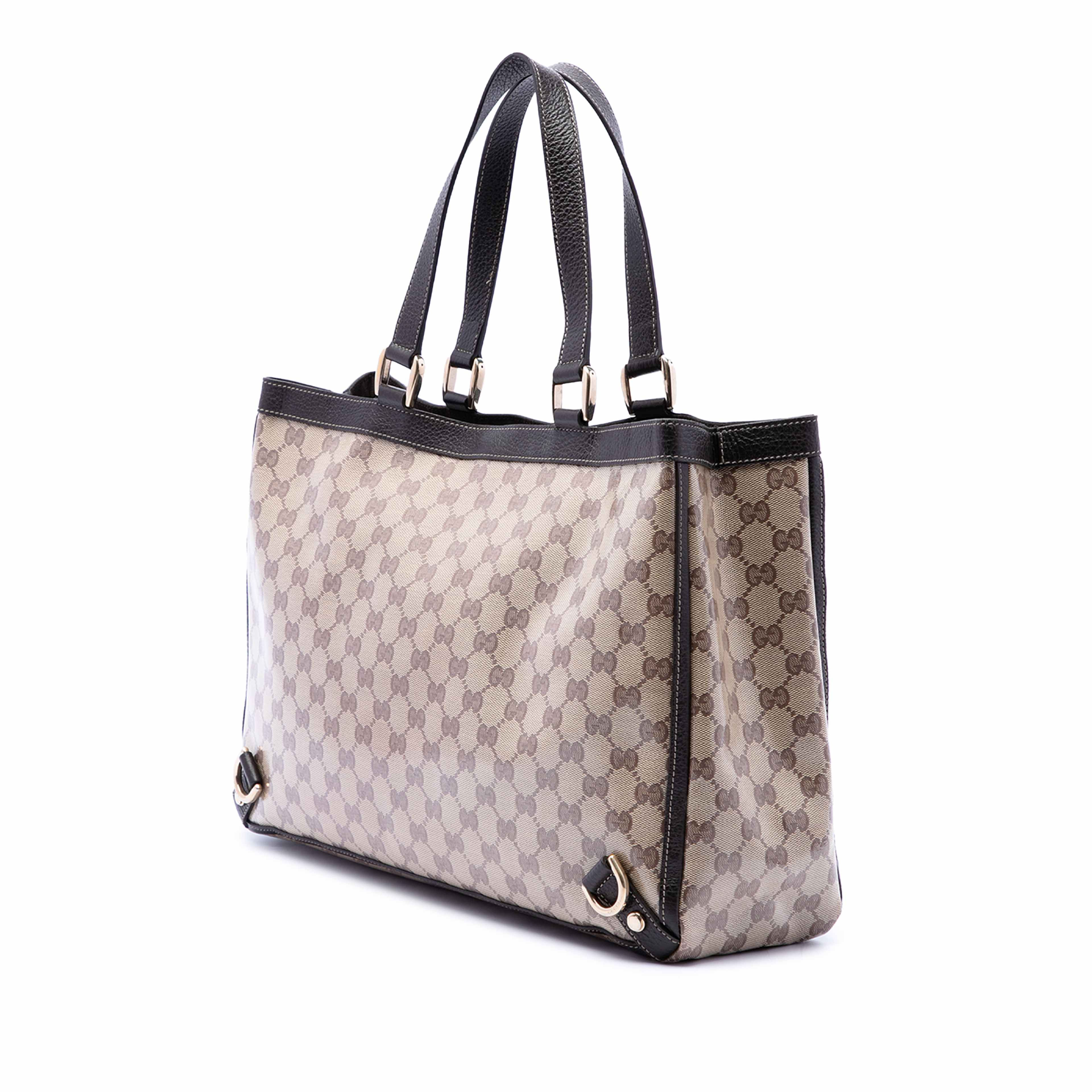 Gucci Gg Crystal Abbey D Ring Tote, från Luxclusif, i färgen beige. Klicka för att öppna bilden i stort format