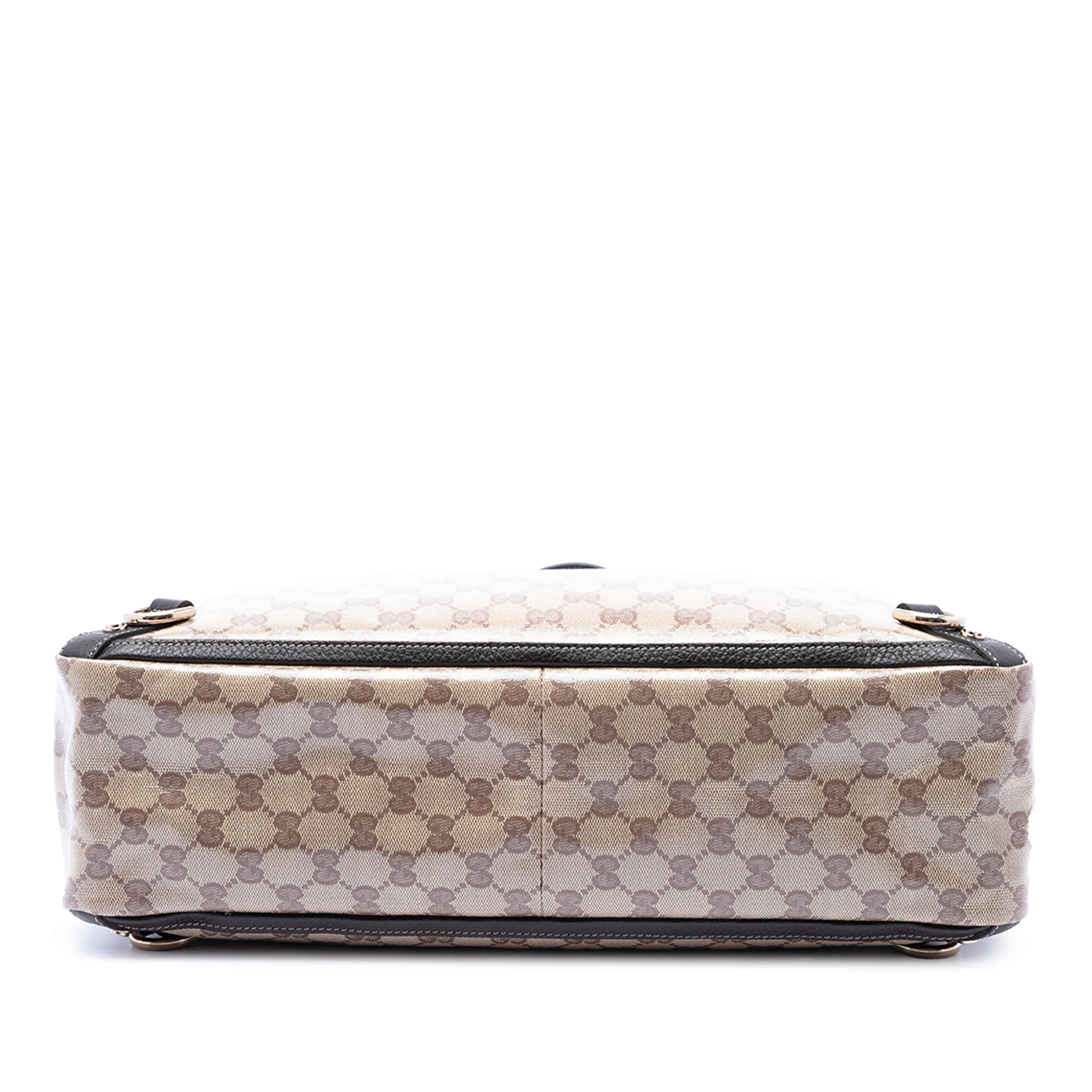 Gucci Gg Crystal Abbey D Ring Tote, från Luxclusif, i färgen beige. Klicka för att öppna bilden i stort format