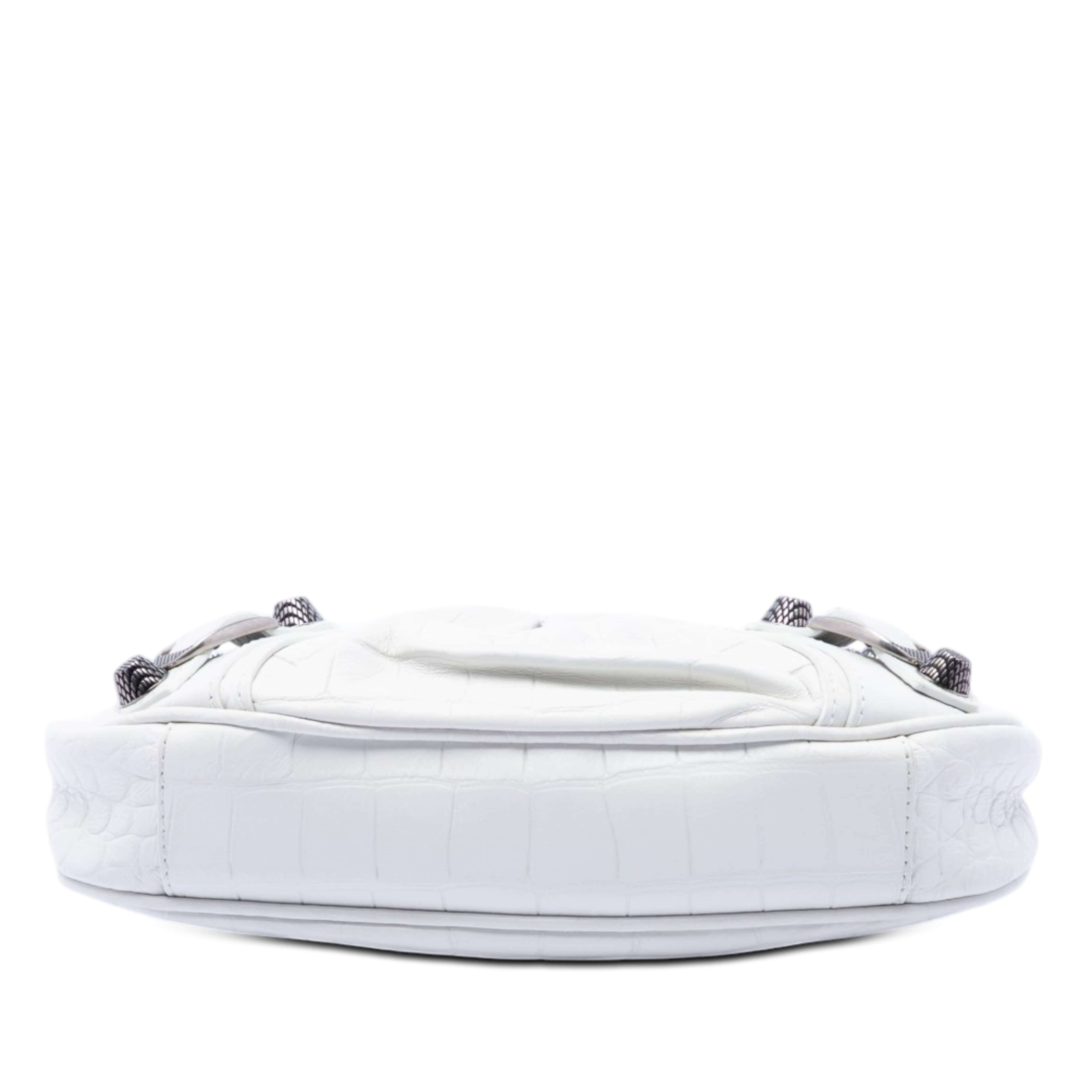 Balenciaga Mini Embossed Leather Motocross Le Cagole, från Luxclusif, i färgen white. Klicka för att öppna bilden i stort format