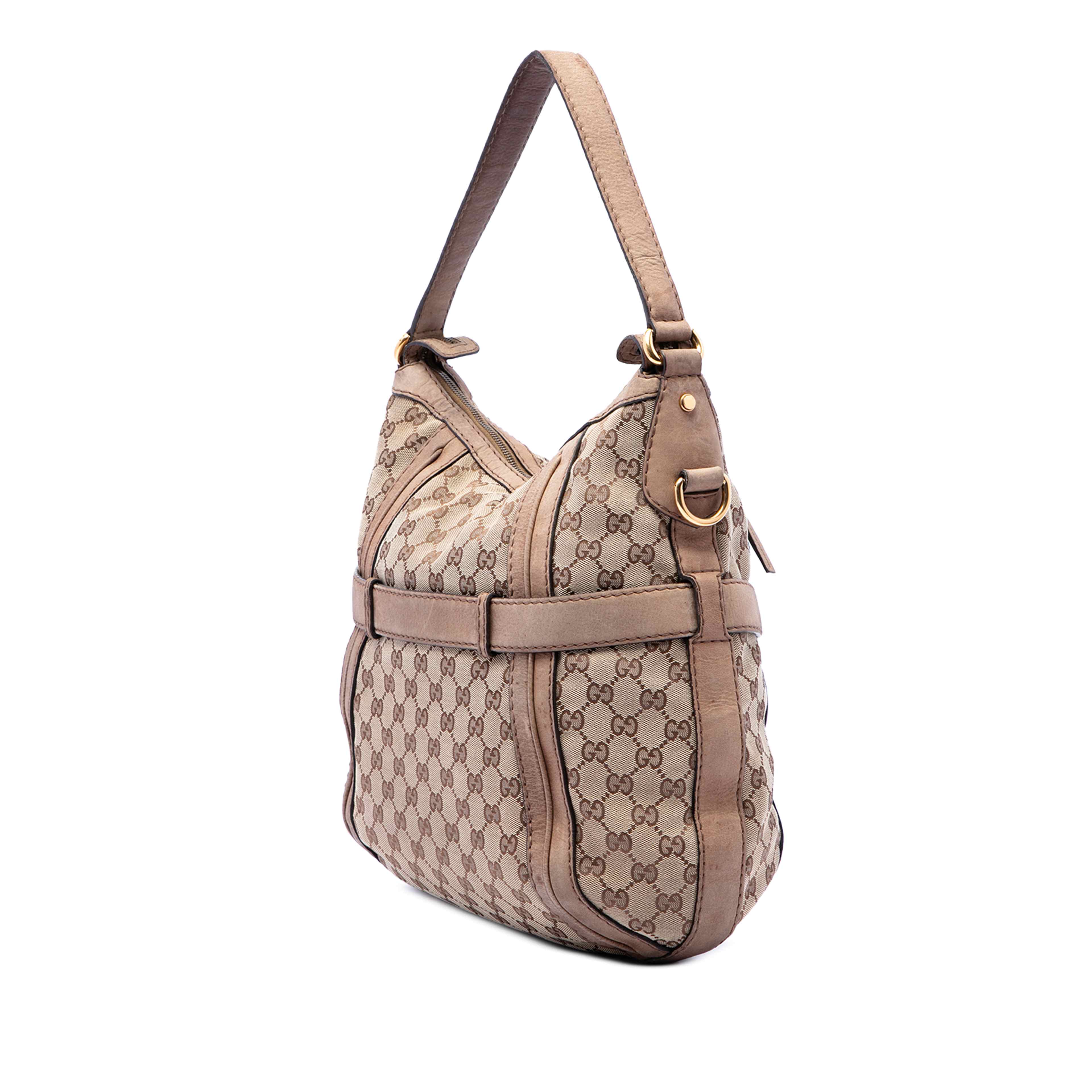 Gucci Medium Gg Canvas Running Satchel, från Luxclusif, i färgen beige. Klicka för att öppna bilden i stort format