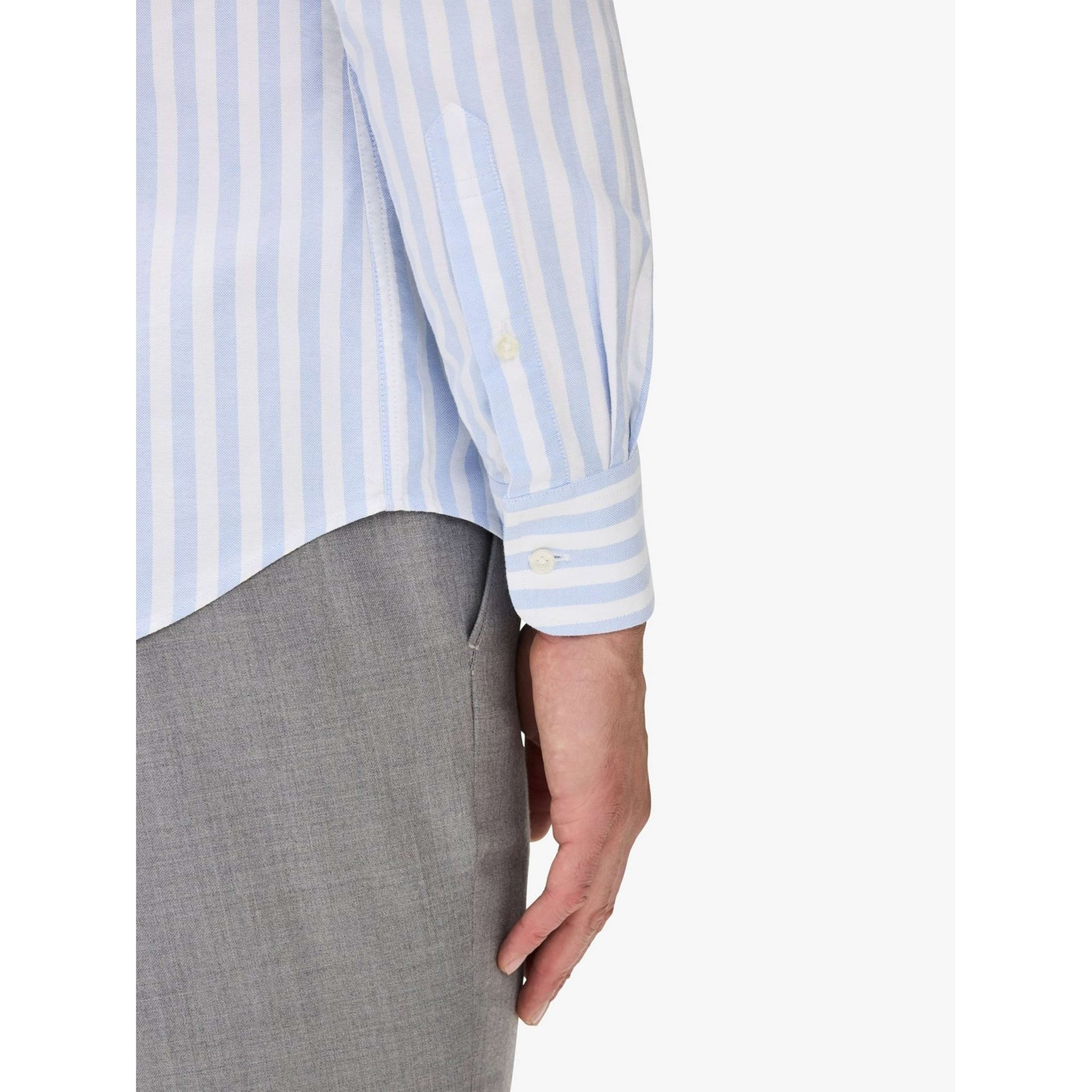 Blue & White Striped Oxford Shirt