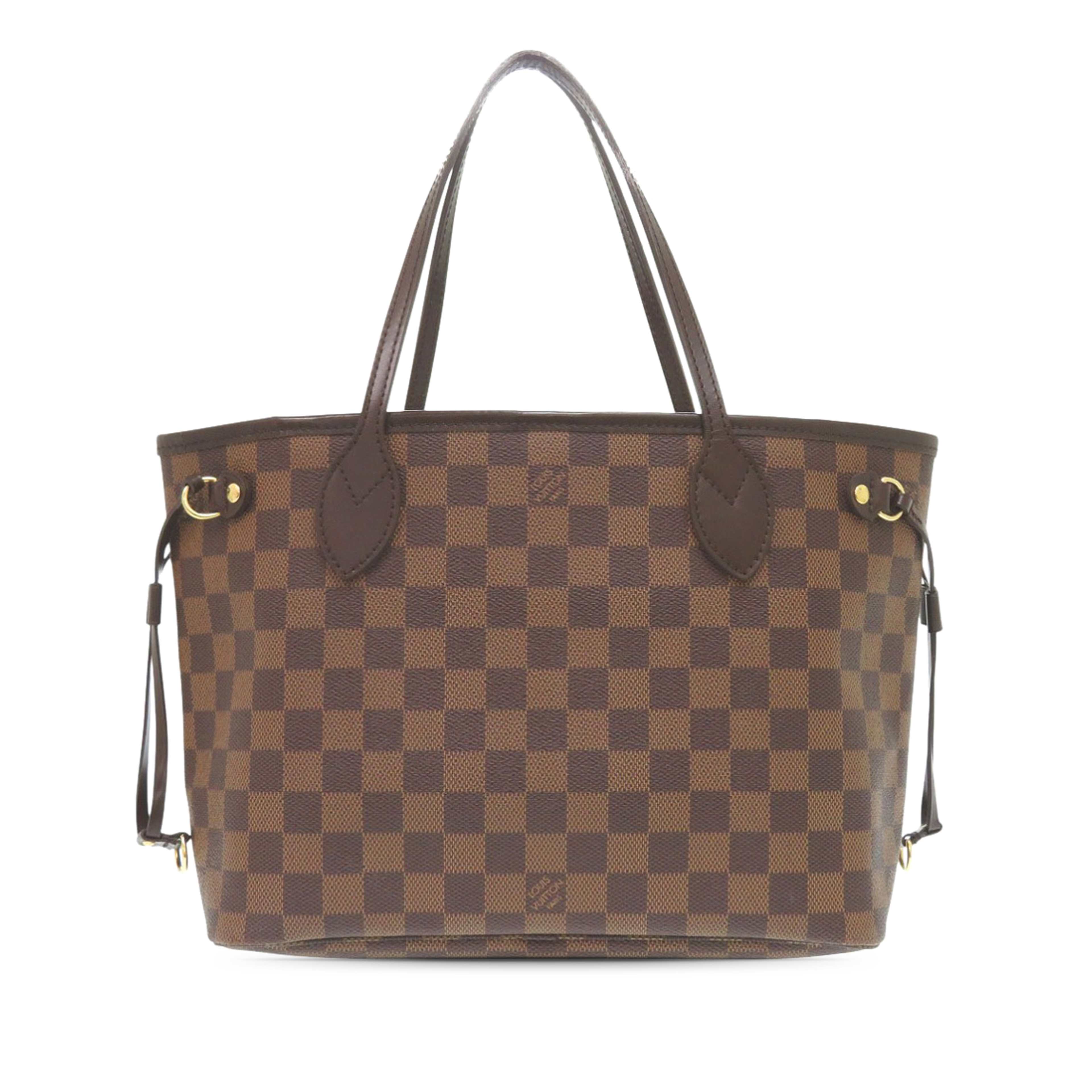 Louis Vuitton Damier Ebene Neverfull Pm, från Luxclusif, i färgen brown. Klicka för att öppna bilden i stort format