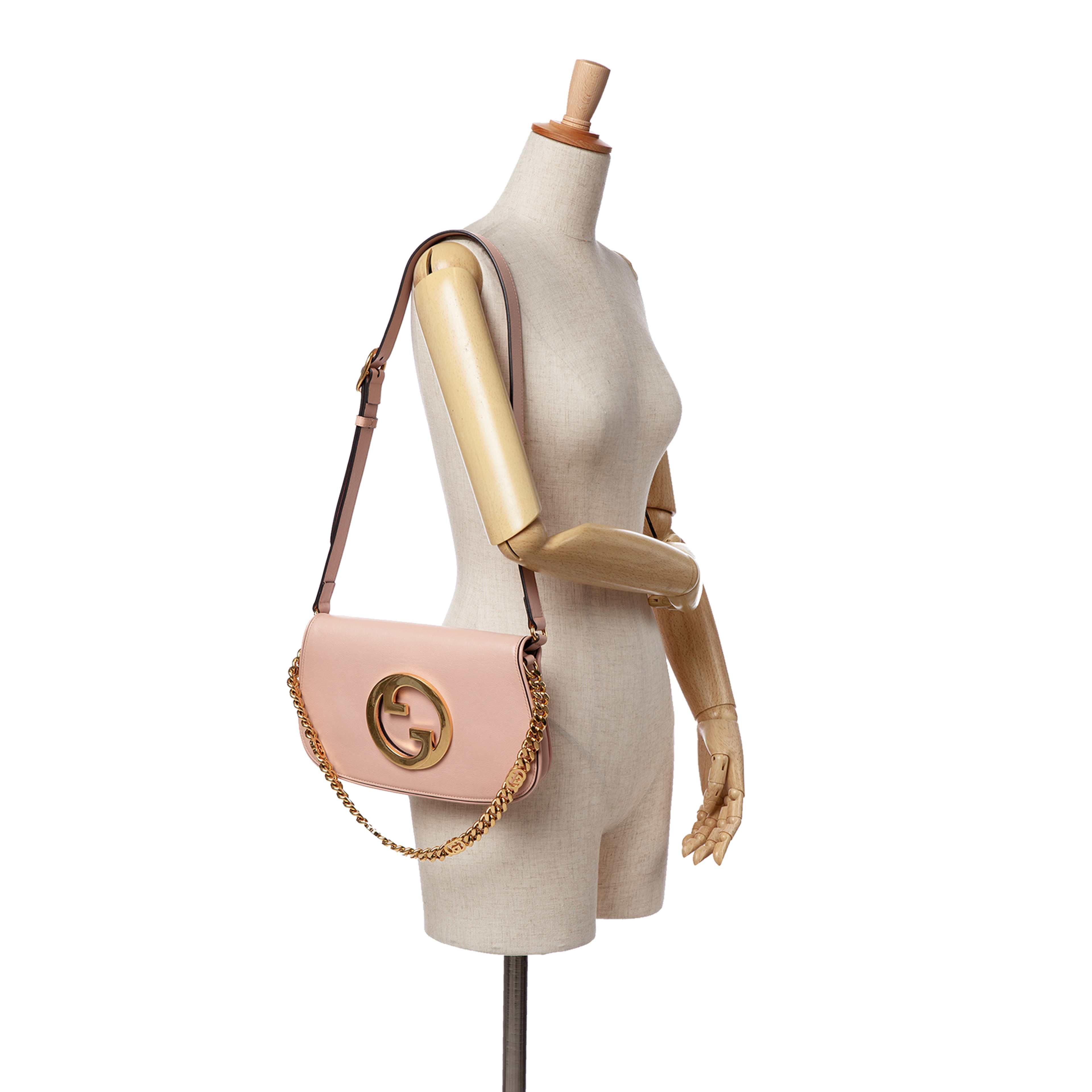 Gucci Calfskin Blondie Chain Satchel, från Luxclusif, i färgen rosa. Klicka för att öppna bilden i stort format