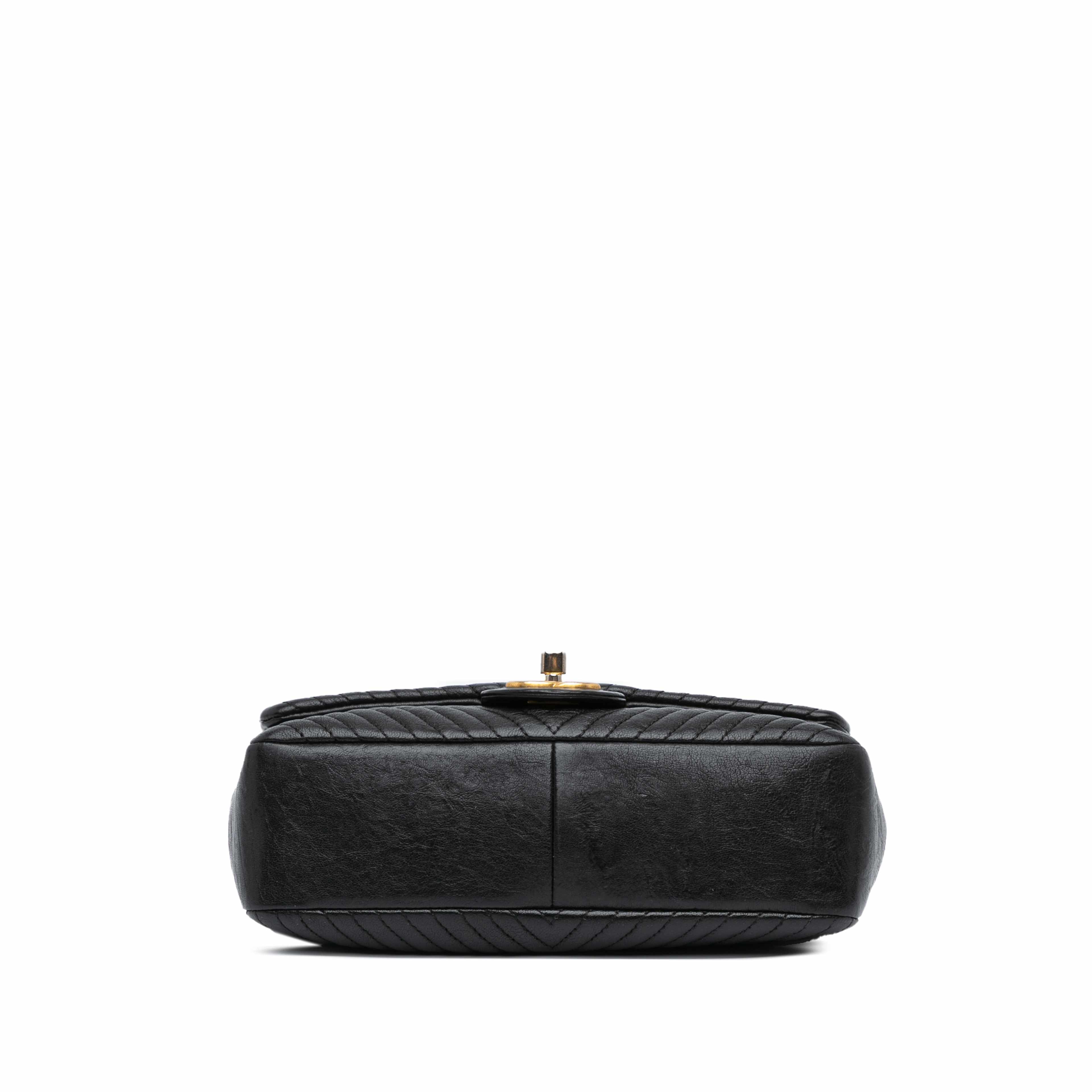Chanel Small Chevron Wrinkled Lambskin Medallion Charm Surpique Flap