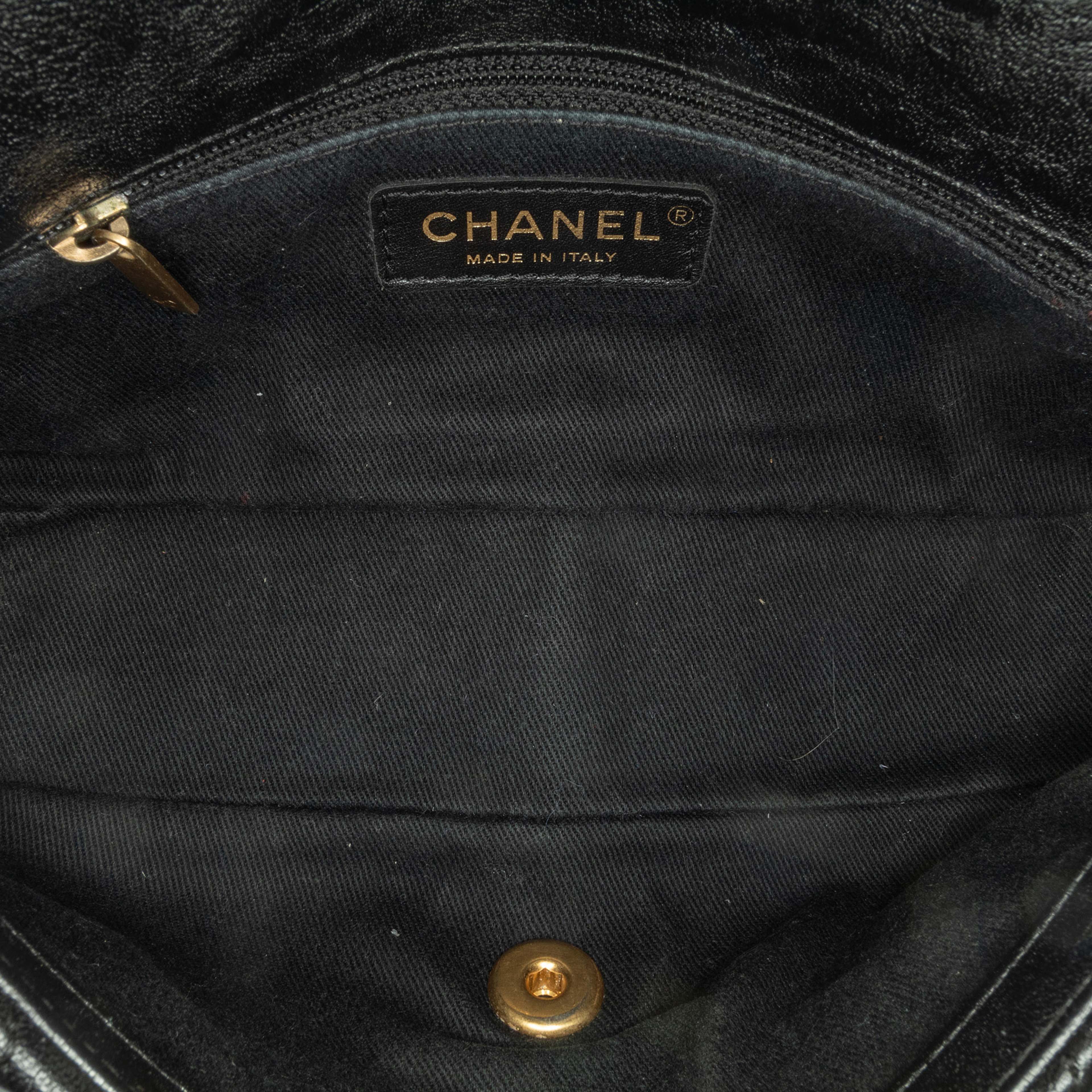 Chanel Small Chevron Wrinkled Lambskin Medallion Charm Surpique Flap