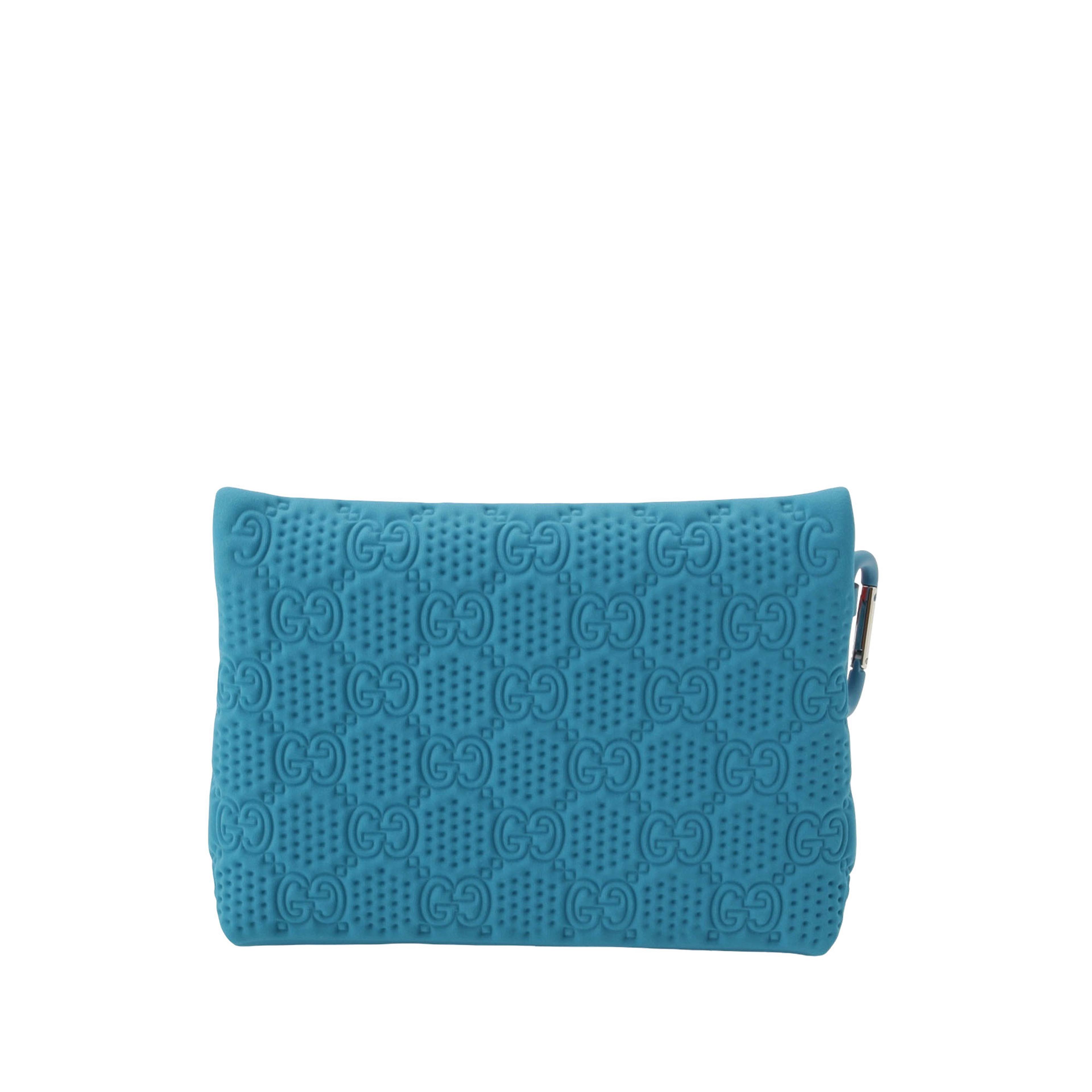 Gucci Gg Embossed Neoprene Scuba Pouch, från Luxclusif, i färgen blå. Klicka för att öppna bilden i stort format