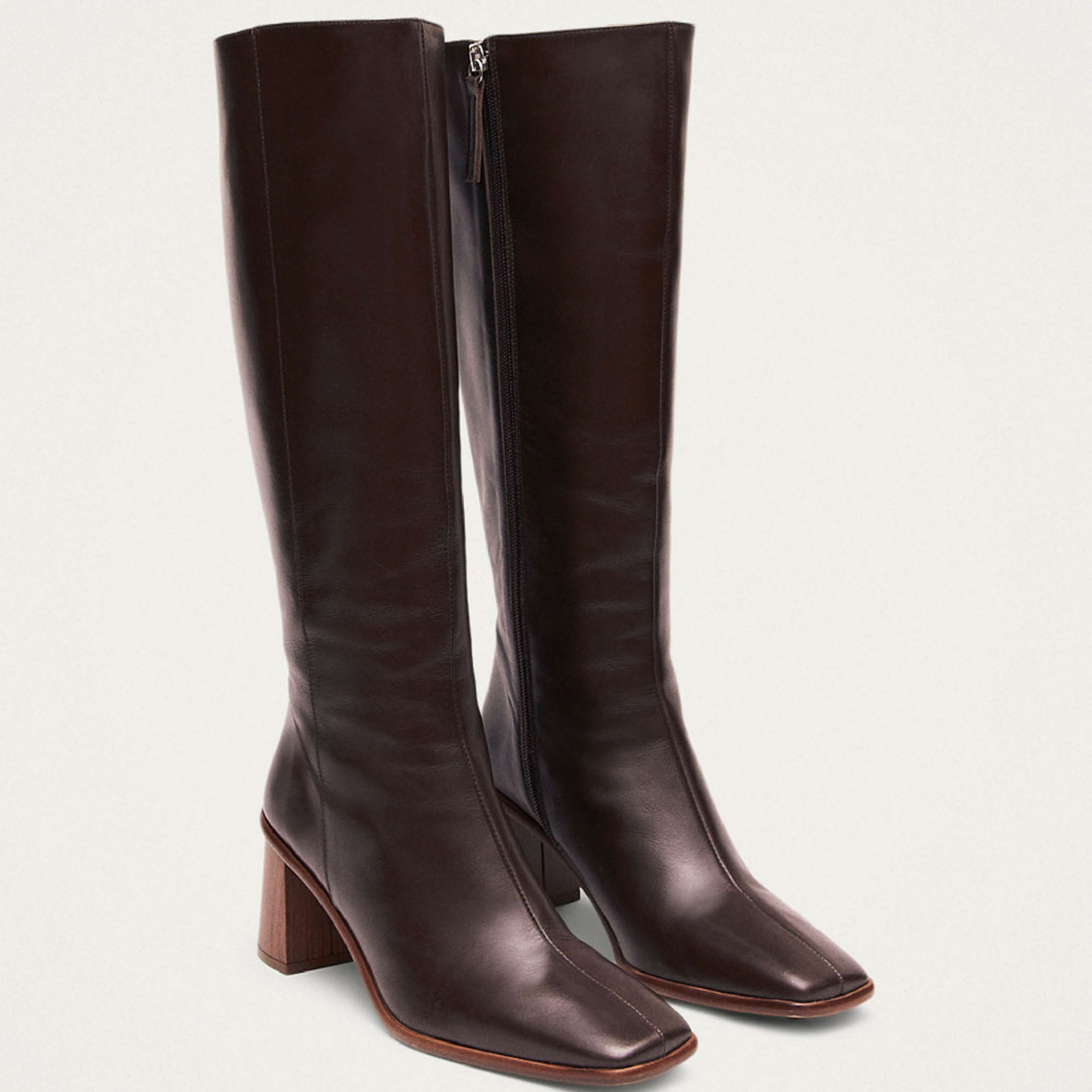 East Coffee Brown Leather Boots