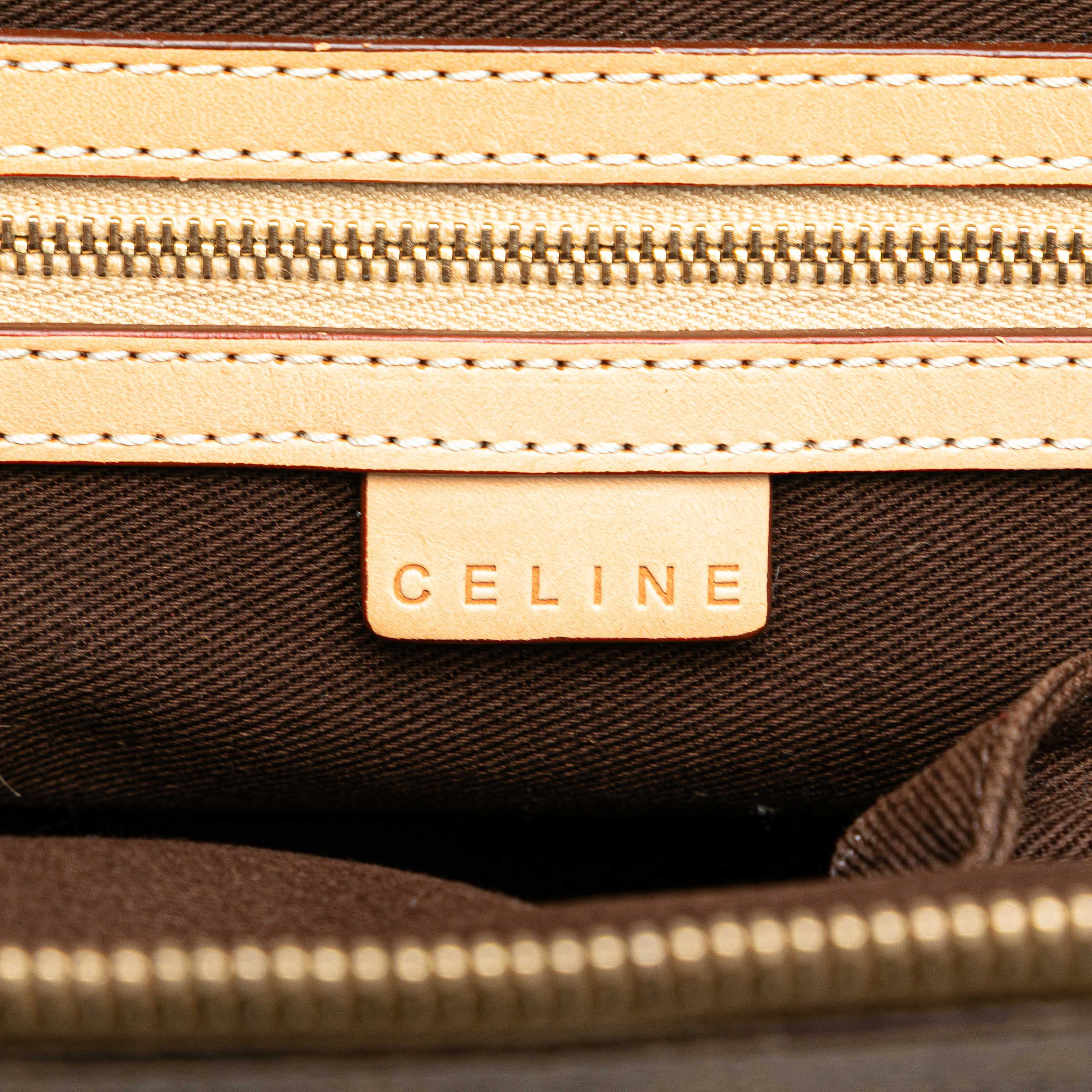 Celine Macadam Coated Canvas Dome Satchel, från Luxclusif, i färgen brown. Klicka för att öppna bilden i stort format