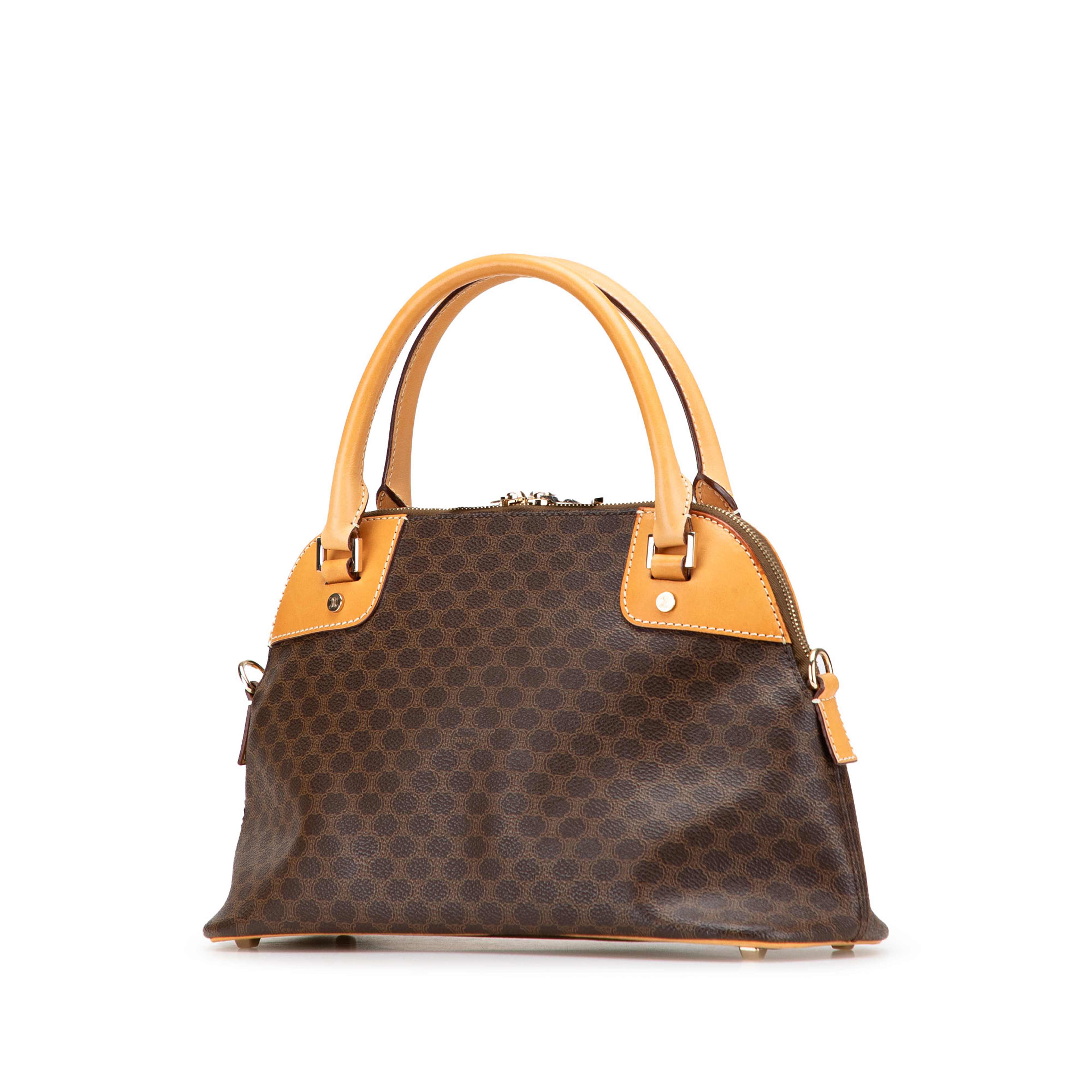 Celine Macadam Coated Canvas Dome Satchel, från Luxclusif, i färgen brown. Klicka för att öppna bilden i stort format