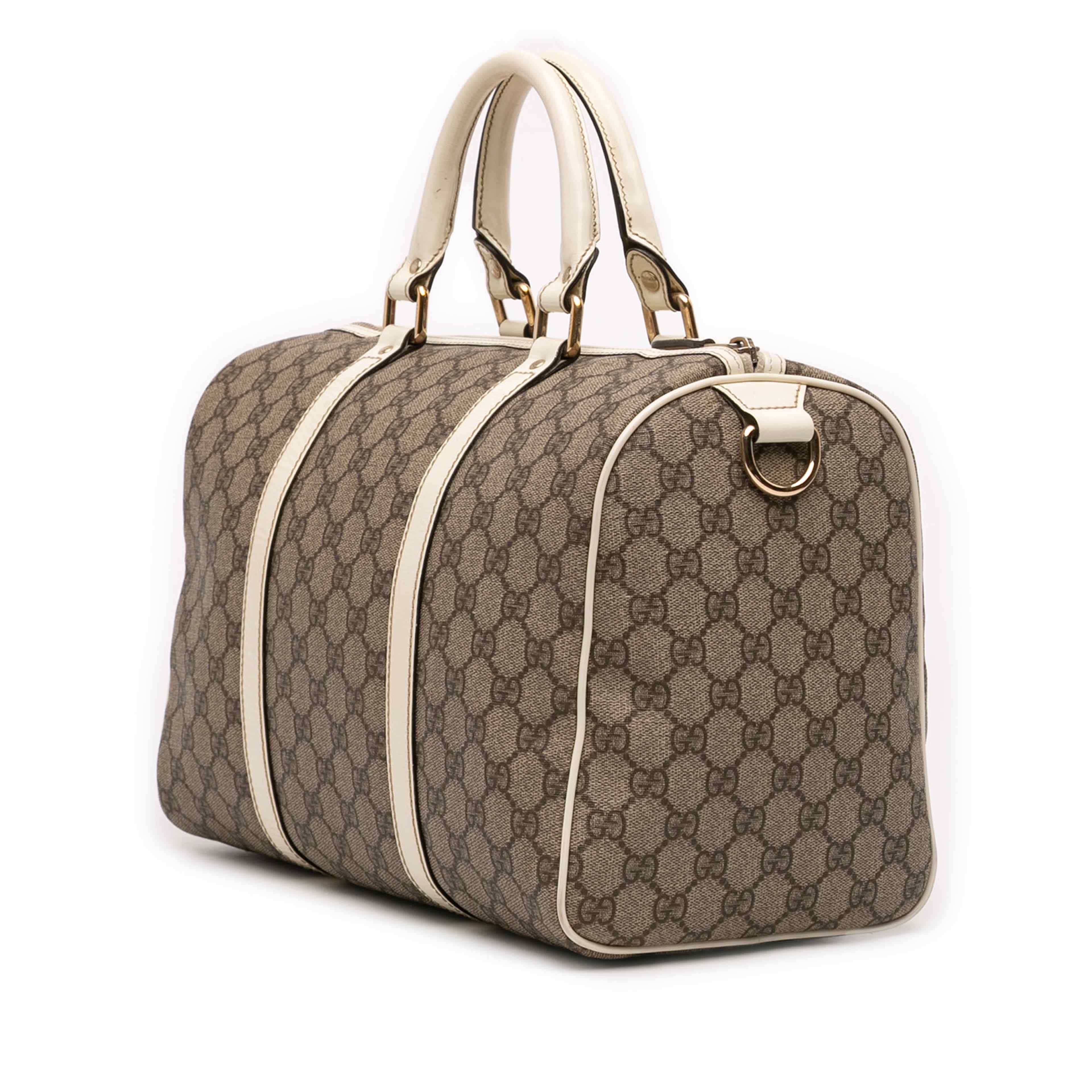 Gucci Medium Gg Supreme Joy Boston Bag, från Luxclusif, i färgen beige. Klicka för att öppna bilden i stort format