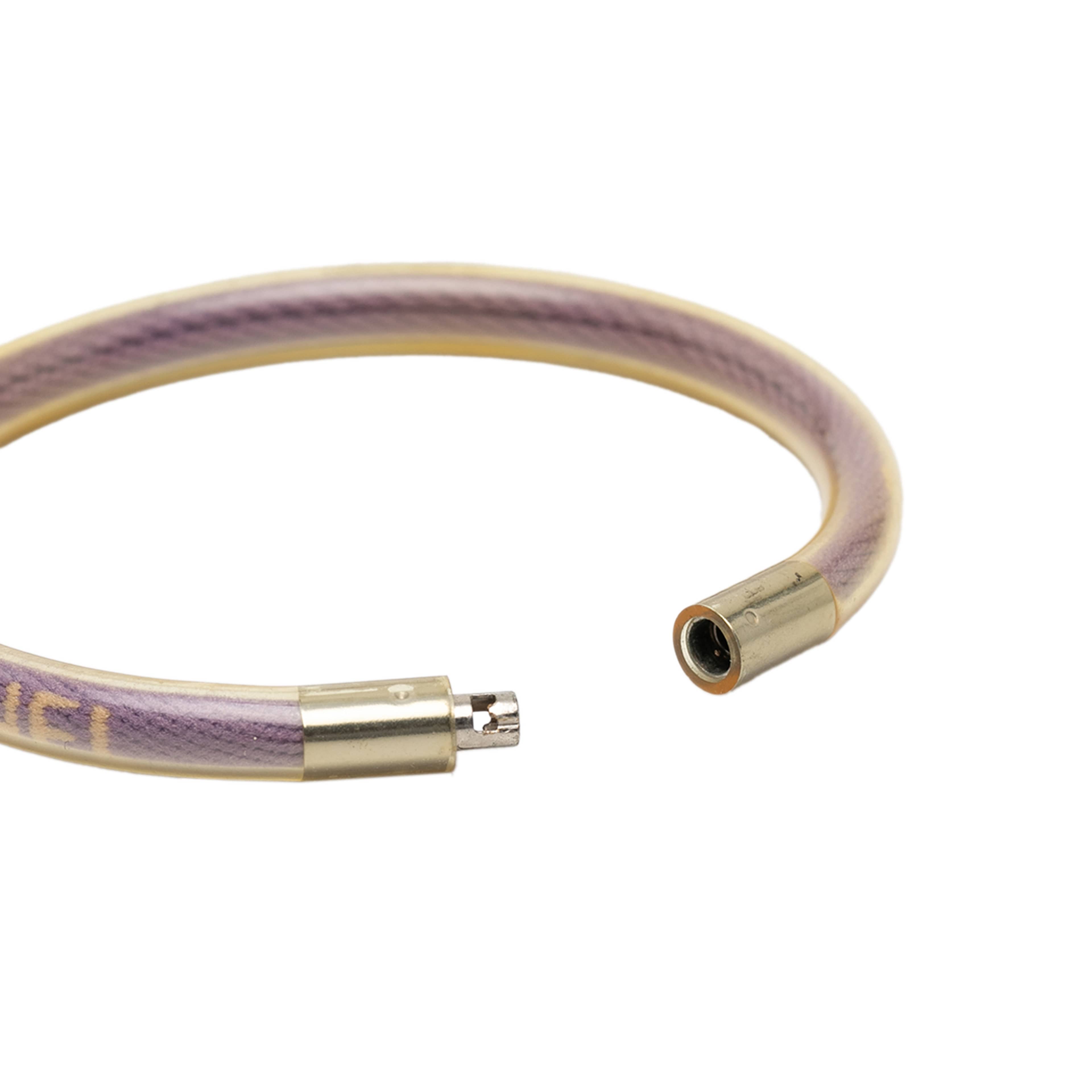 Chanel Vinyl Plated Sport Line Logo Tube Bracelet, från Luxclusif, i färgen purple. Klicka för att öppna bilden i stort format