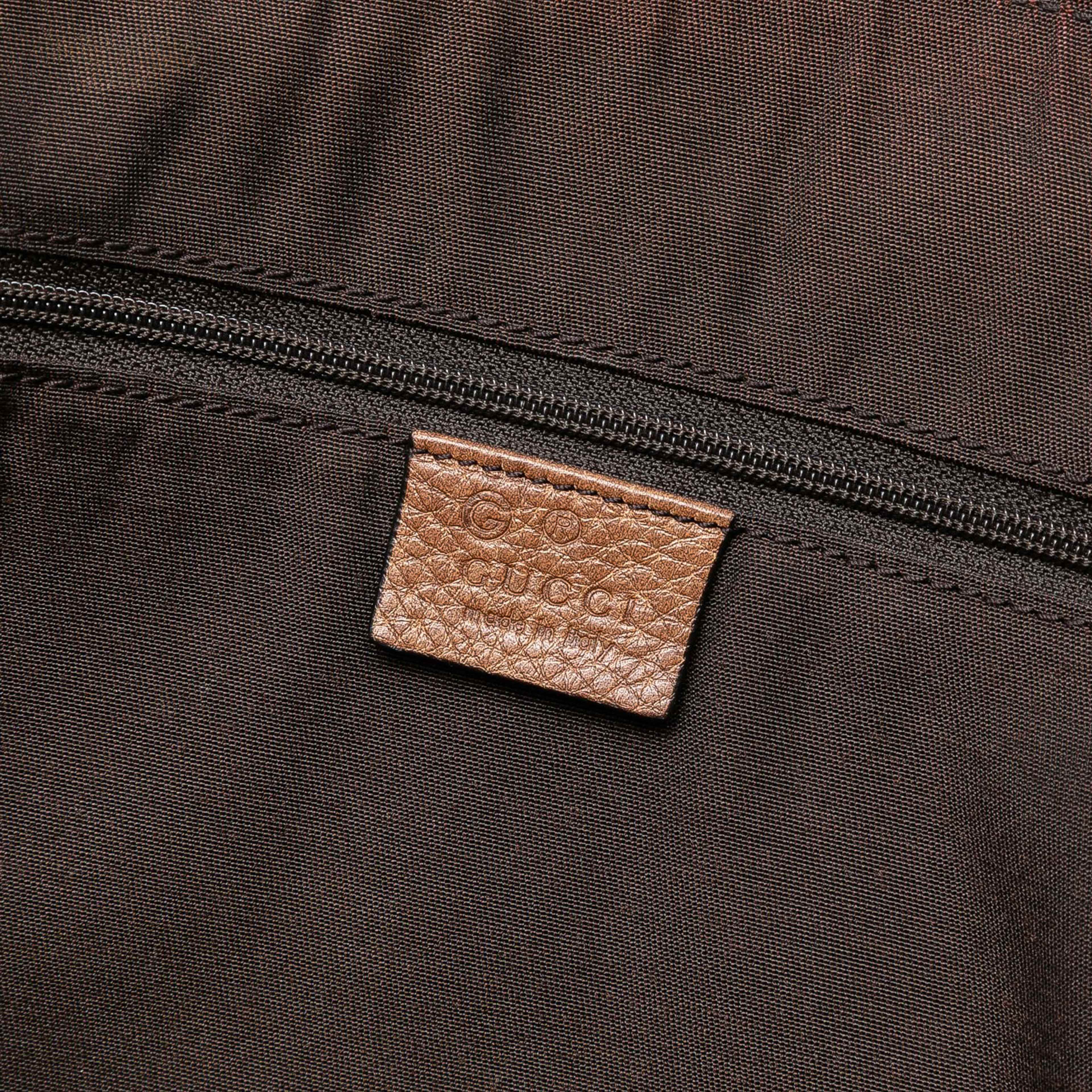 Gucci Medium Leather Web Dome Satchel, från Luxclusif, i färgen light brown. Klicka för att öppna bilden i stort format