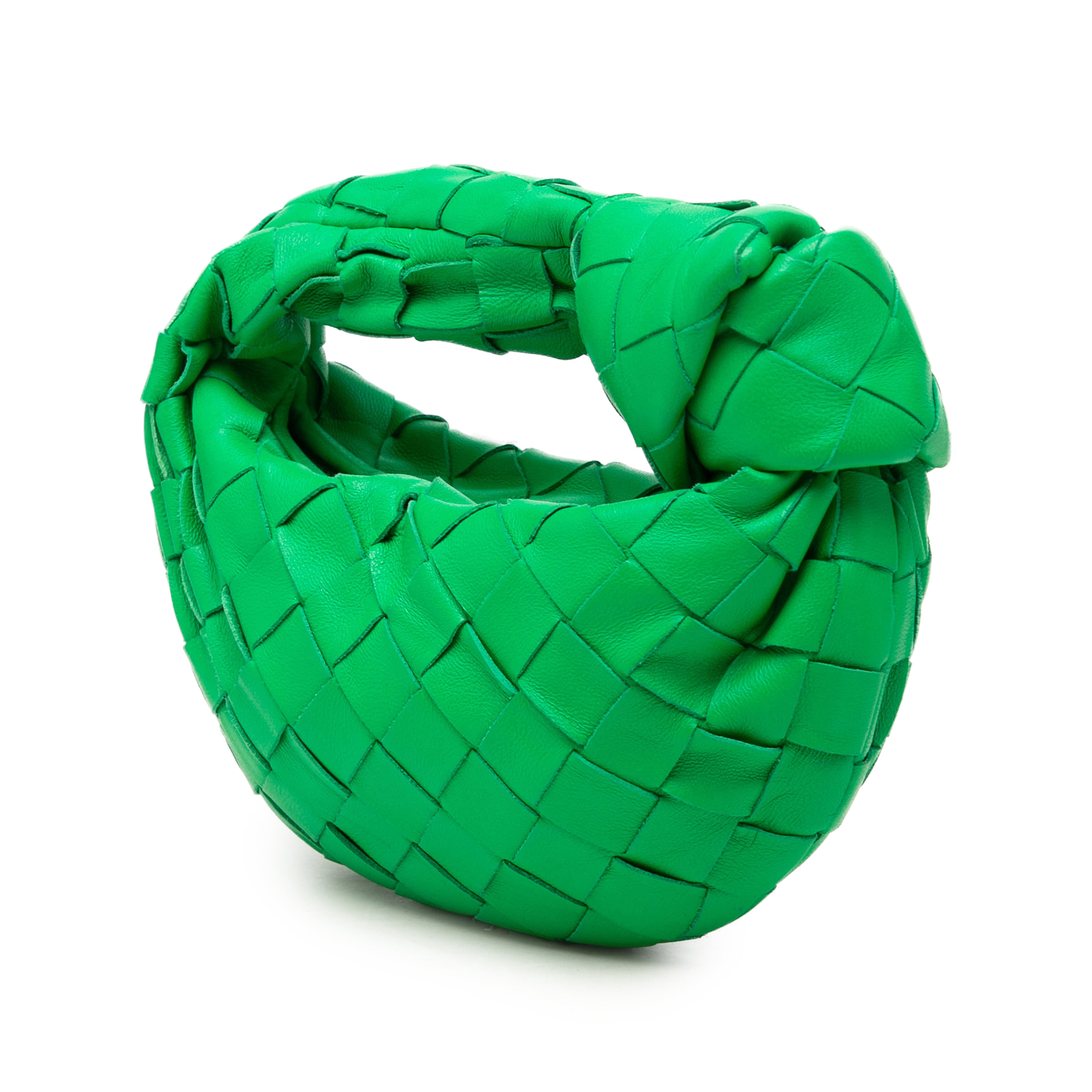 Bottega Veneta Candy Nappa Intrecciato Jodie, från Luxclusif, i färgen grön. Klicka för att öppna bilden i stort format