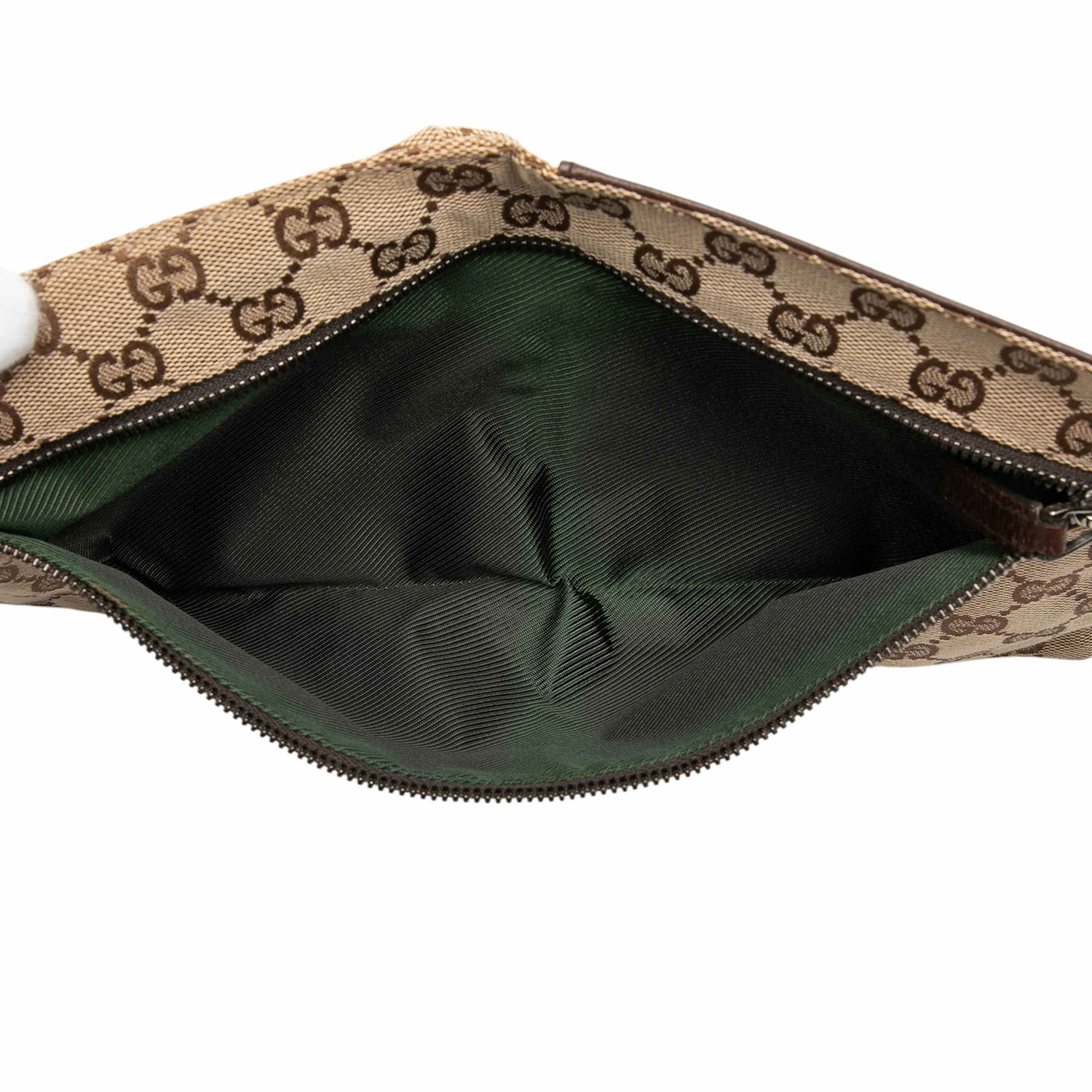 Gucci Gg Canvas Double Pocket Belt Bag, från Luxclusif, i färgen beige. Klicka för att öppna bilden i stort format