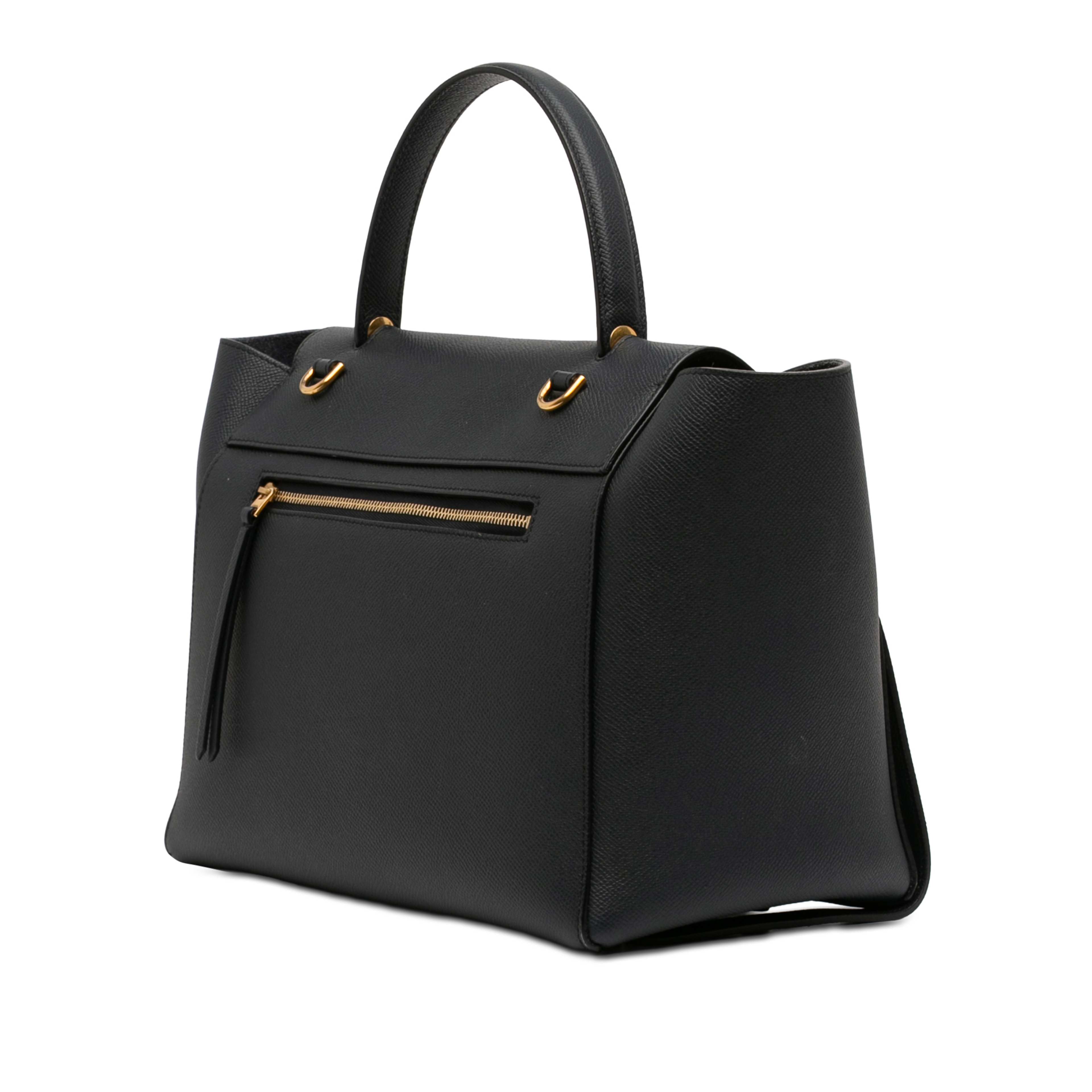 Celine Mini Grained Calfskin Belt Bag, från Luxclusif, i färgen svart. Klicka för att öppna bilden i stort format