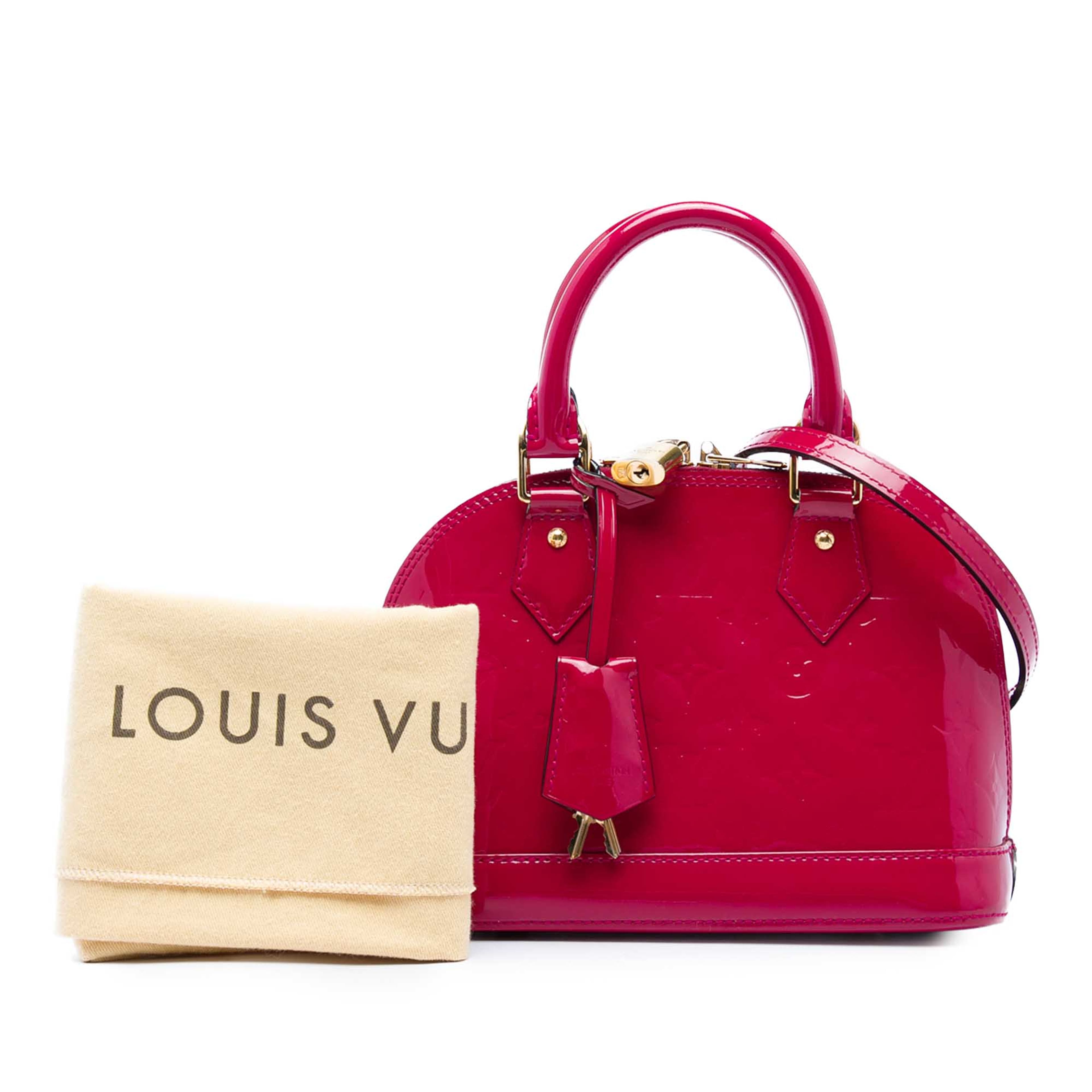 Louis Vuitton Monogram Vernis Alma Bb, från Luxclusif, i färgen rosa. Klicka för att öppna bilden i stort format