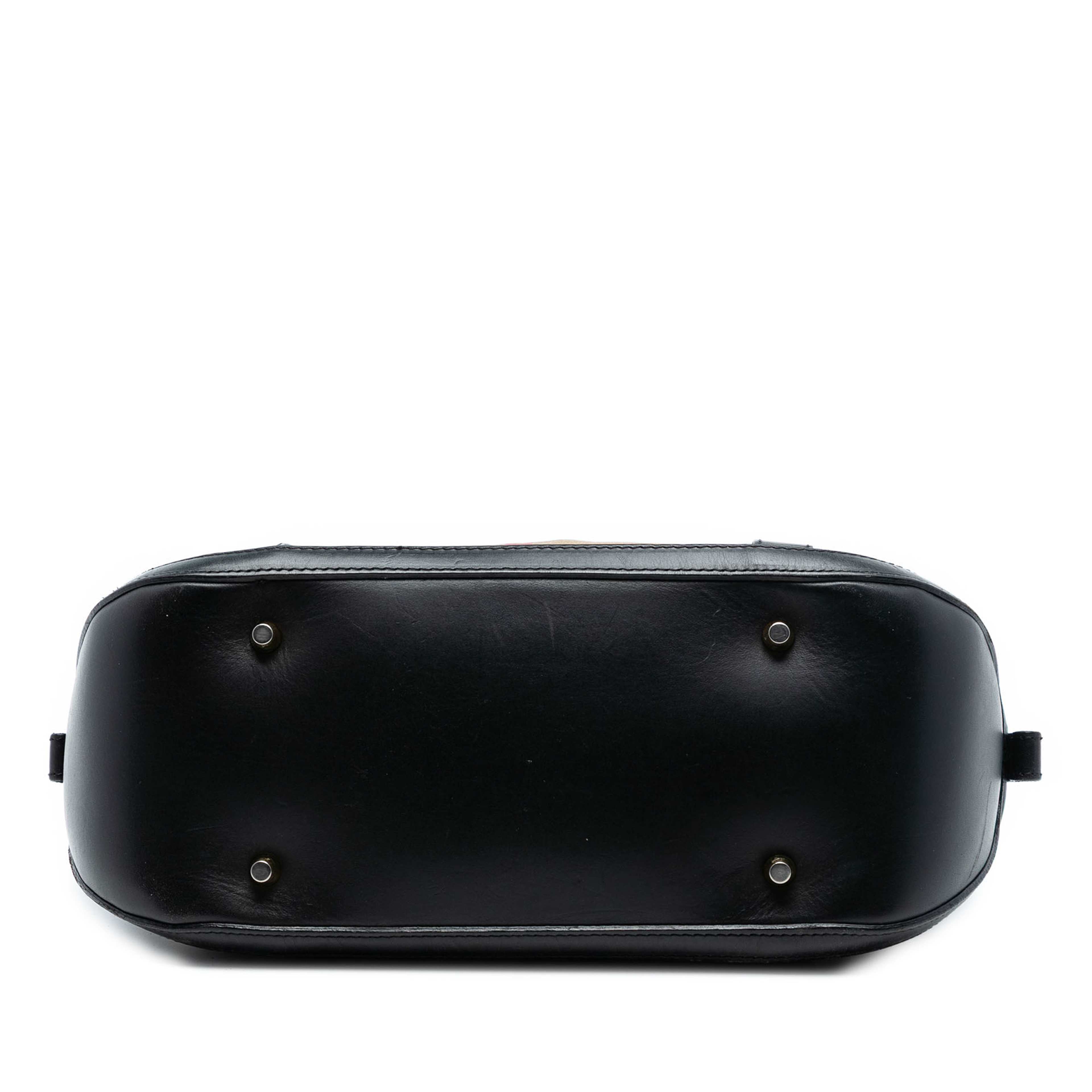 Burberry Small Leather Trimmed House Check Canvas Bridle Orchard Satchel, från Luxclusif, i färgen light brown. Klicka för att öppna bilden i stort format