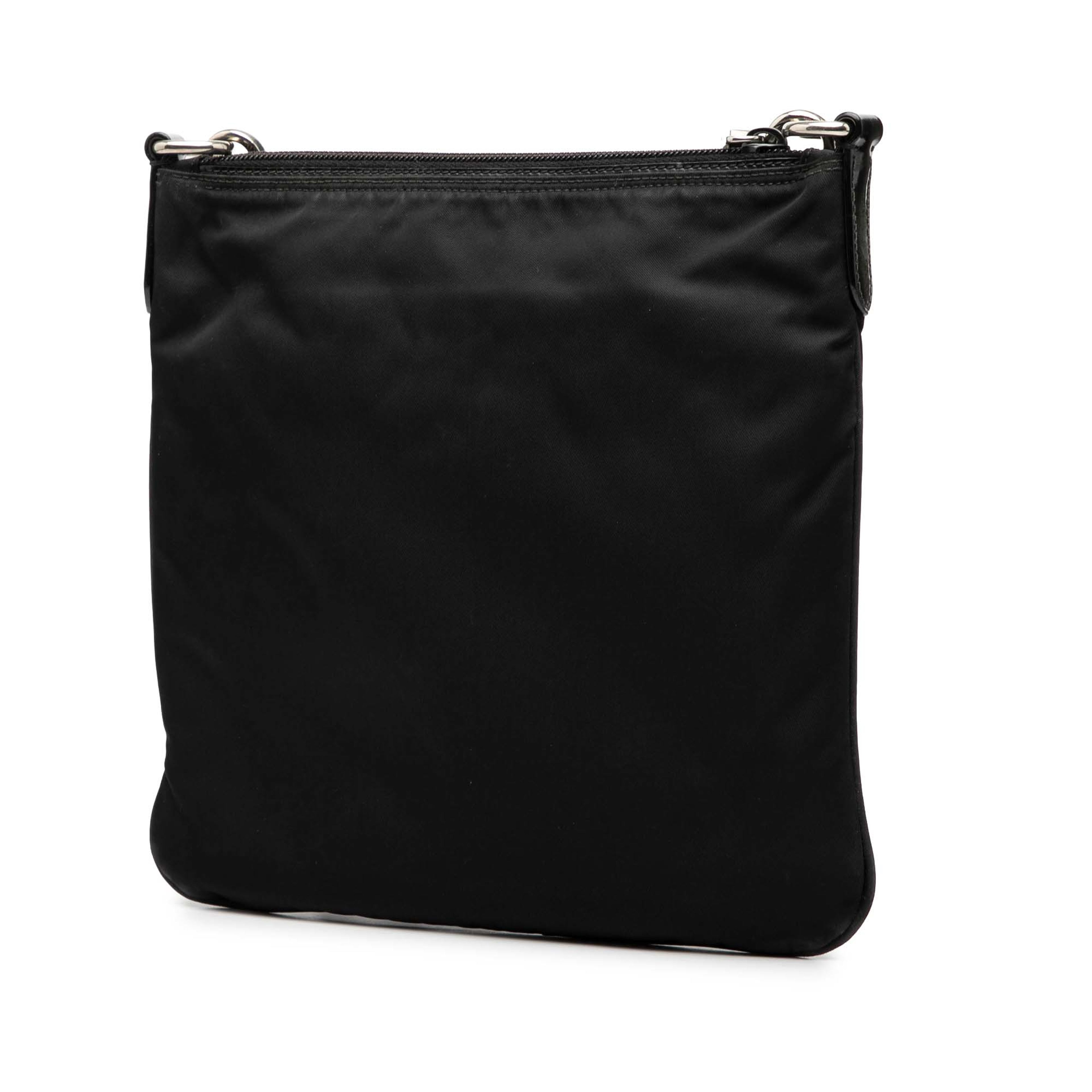 Prada Tessuto Zip Top Crossbody, från Luxclusif, i färgen black. Klicka för att öppna bilden i stort format